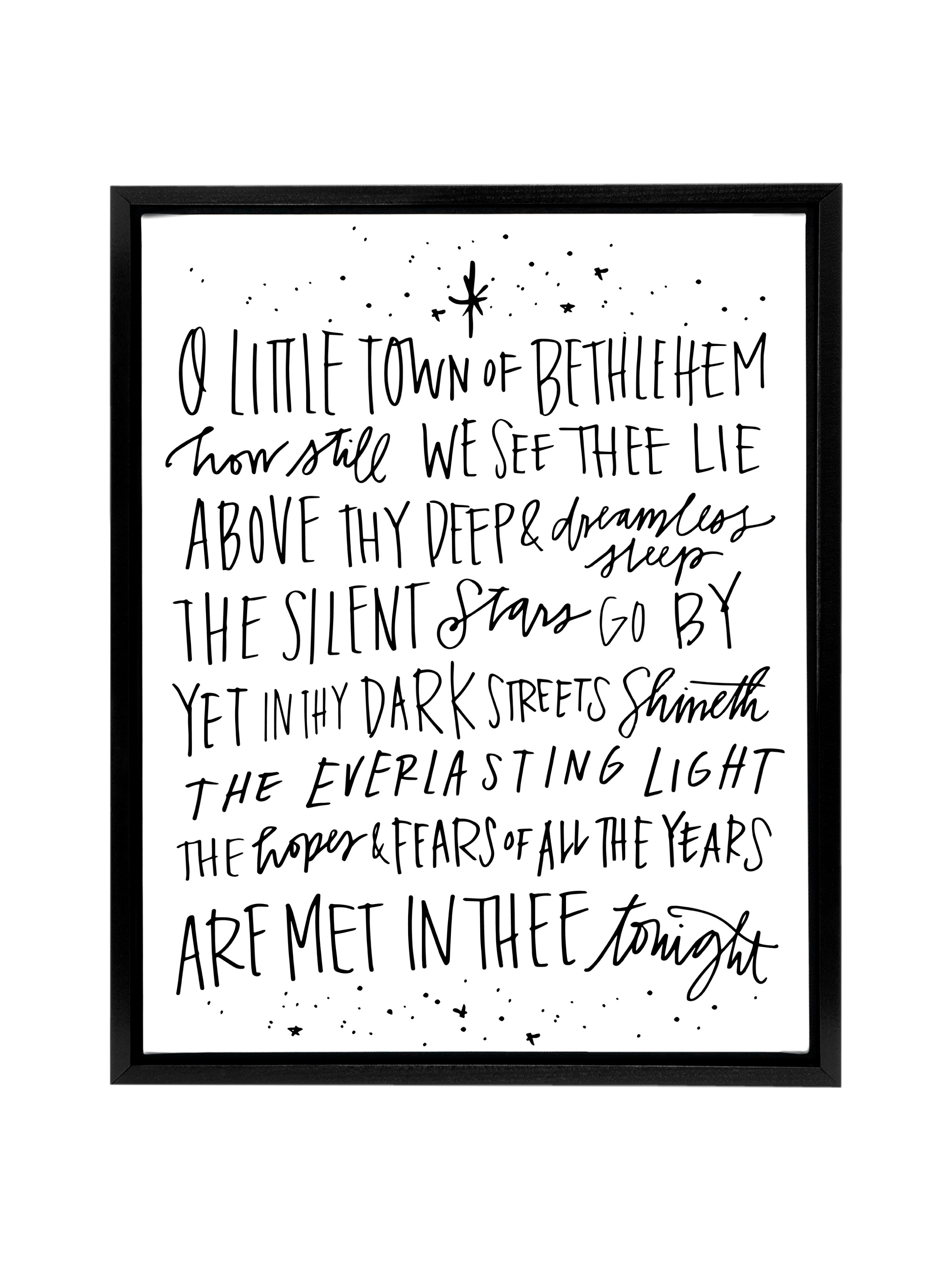 O Little Town of Bethlehem | Pure White | Canvas
