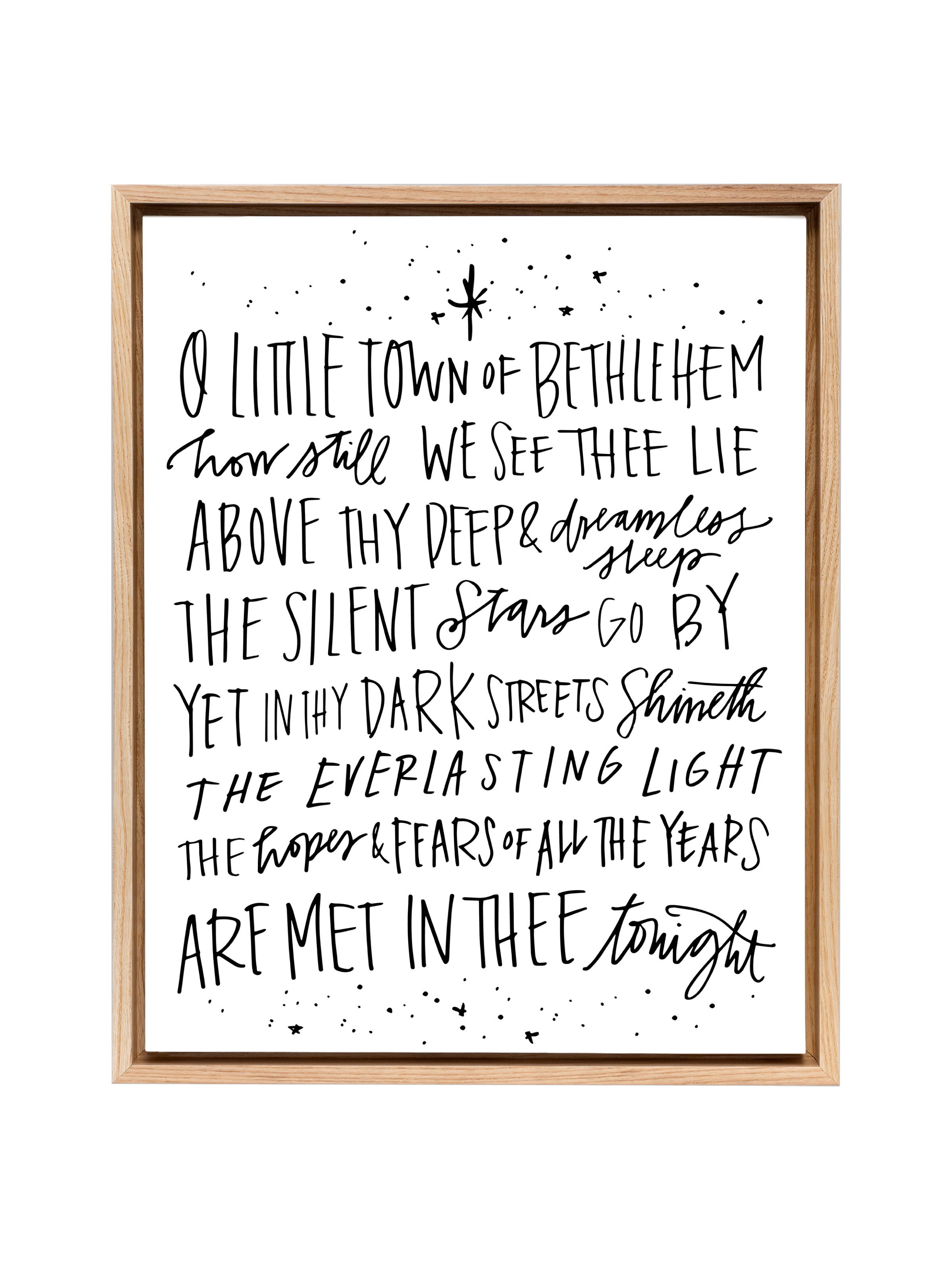 O Little Town of Bethlehem | Pure White | Canvas