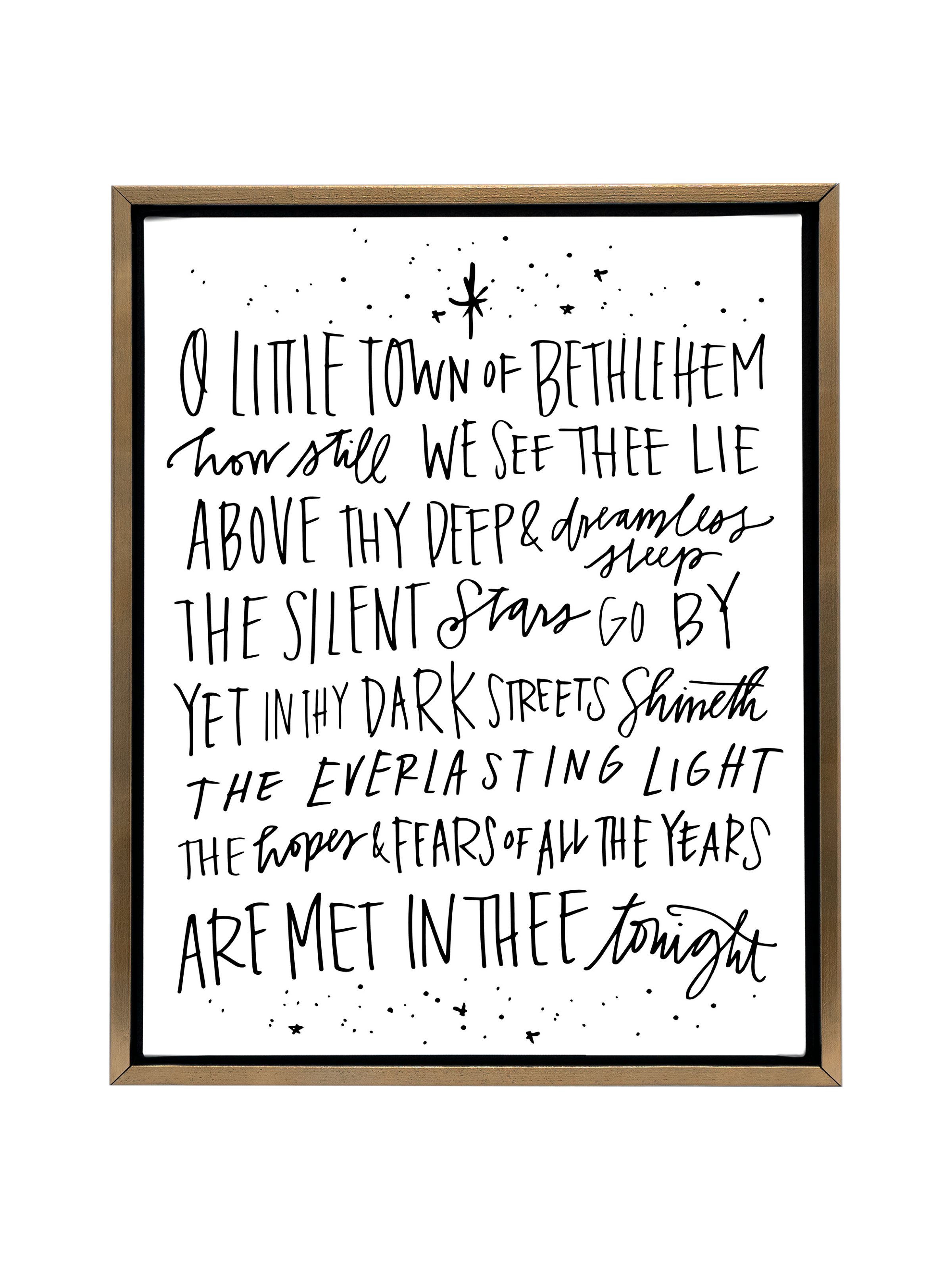 O Little Town of Bethlehem | Pure White | Canvas