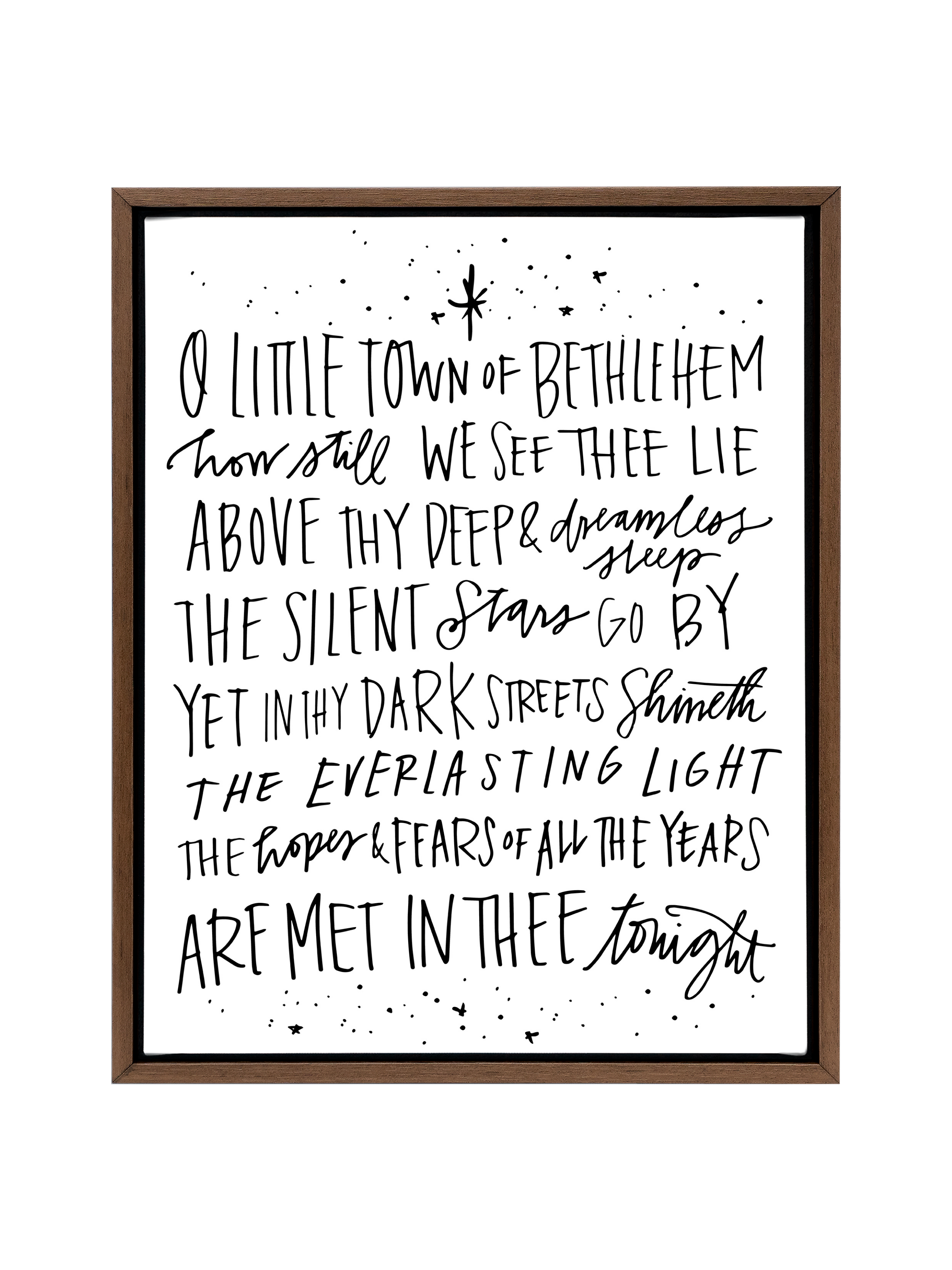 O Little Town of Bethlehem | Pure White | Canvas