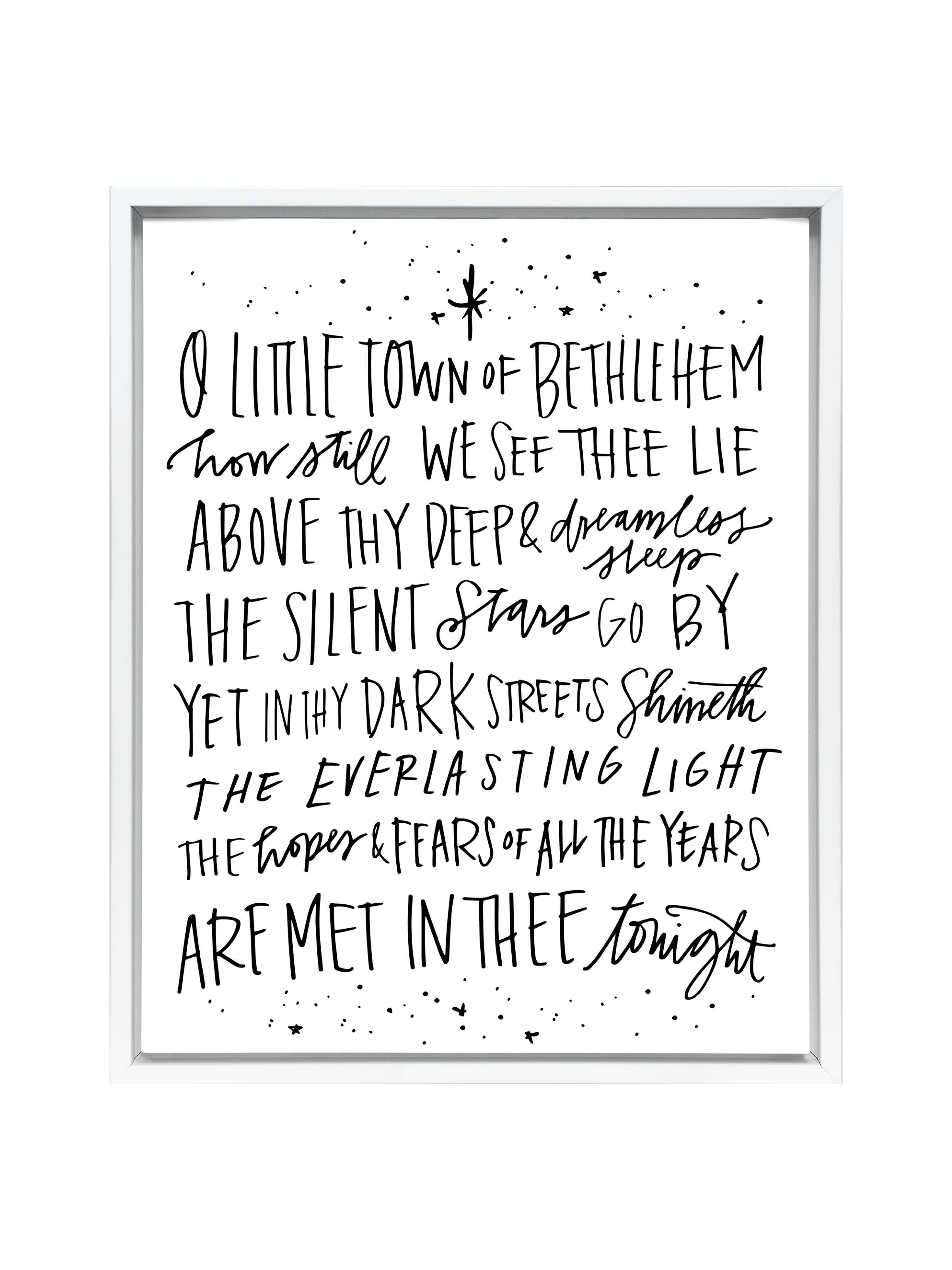 O Little Town of Bethlehem | Pure White | Canvas
