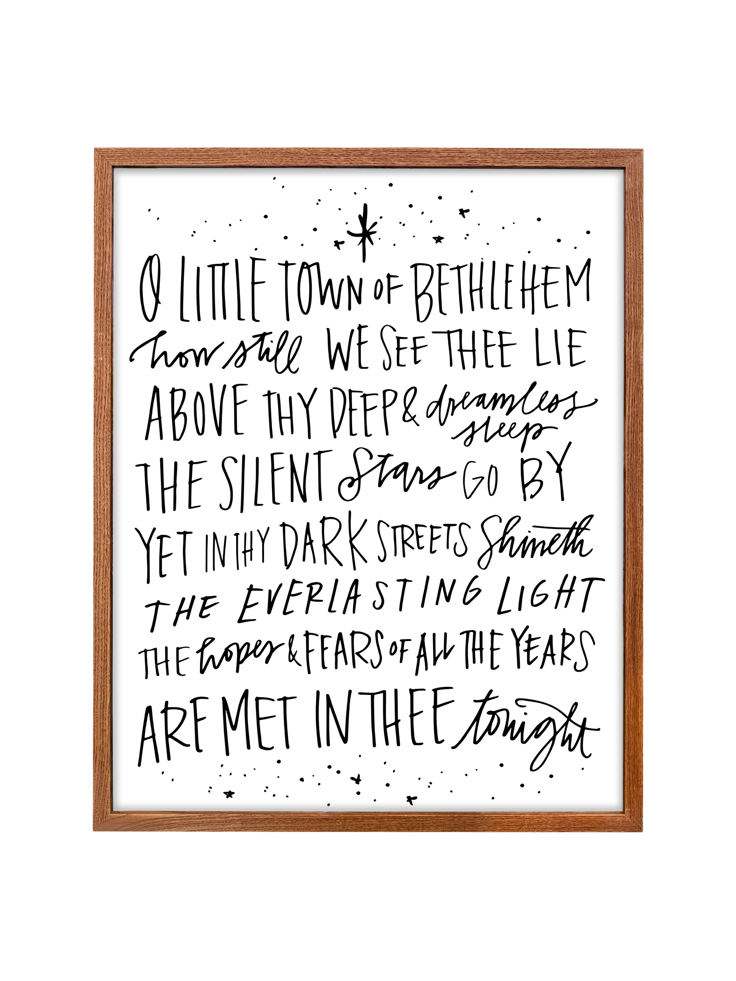 O Little Town of Bethlehem | Pure White | Canvas