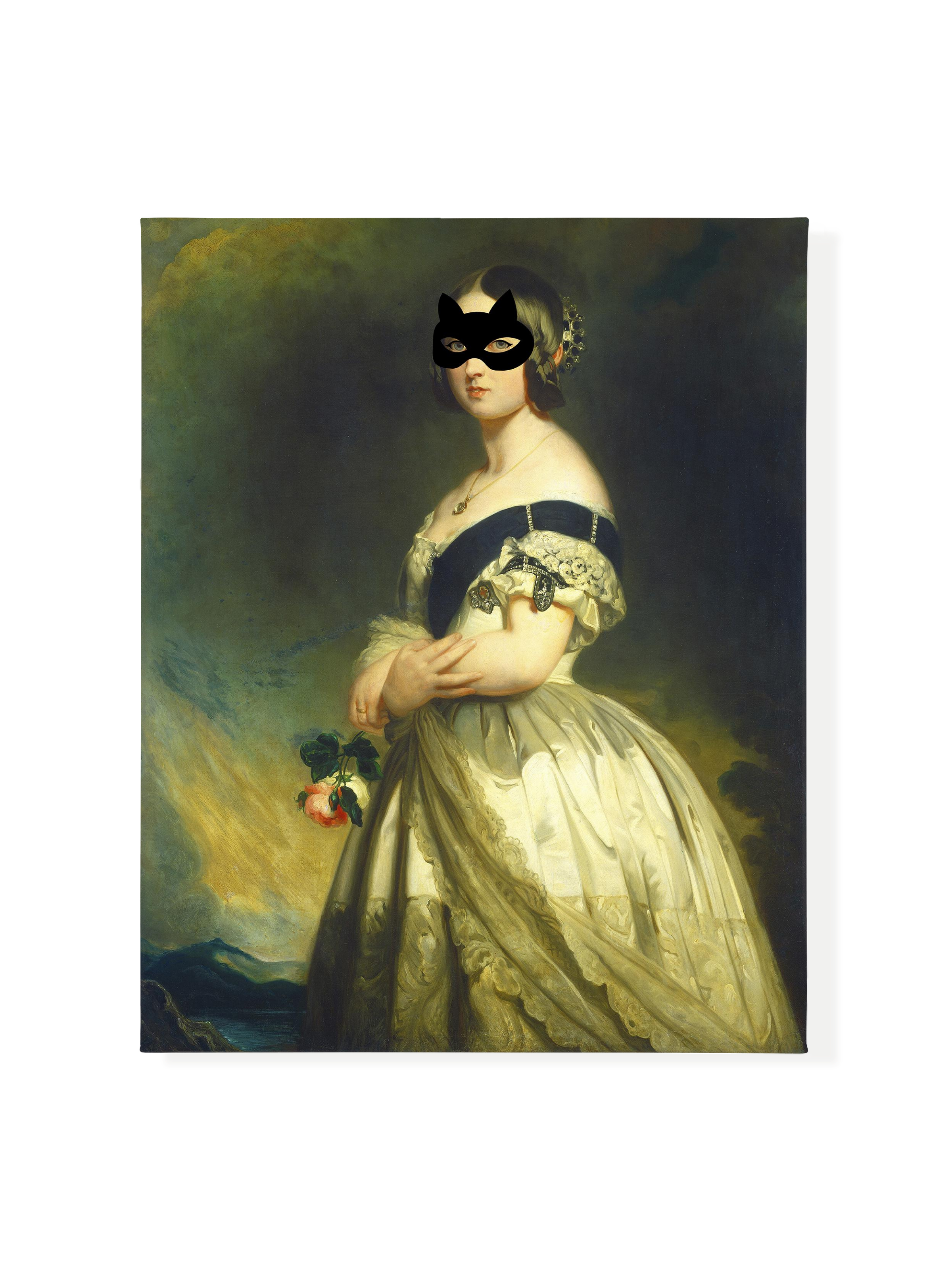 Queen Victoria and Her Cat Mask | Canvas