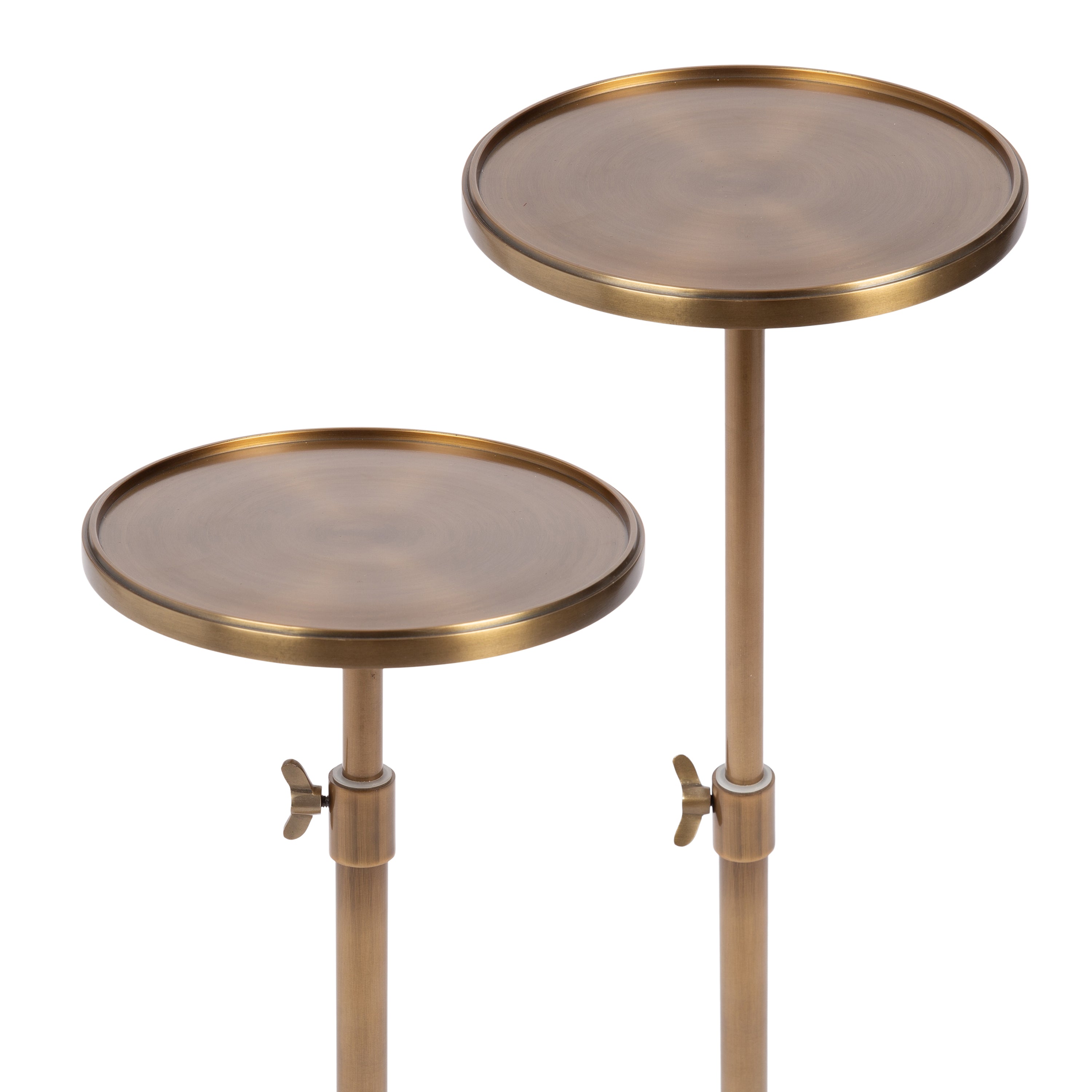 Engles Adjustable Polished Metal Table and Plant Stand