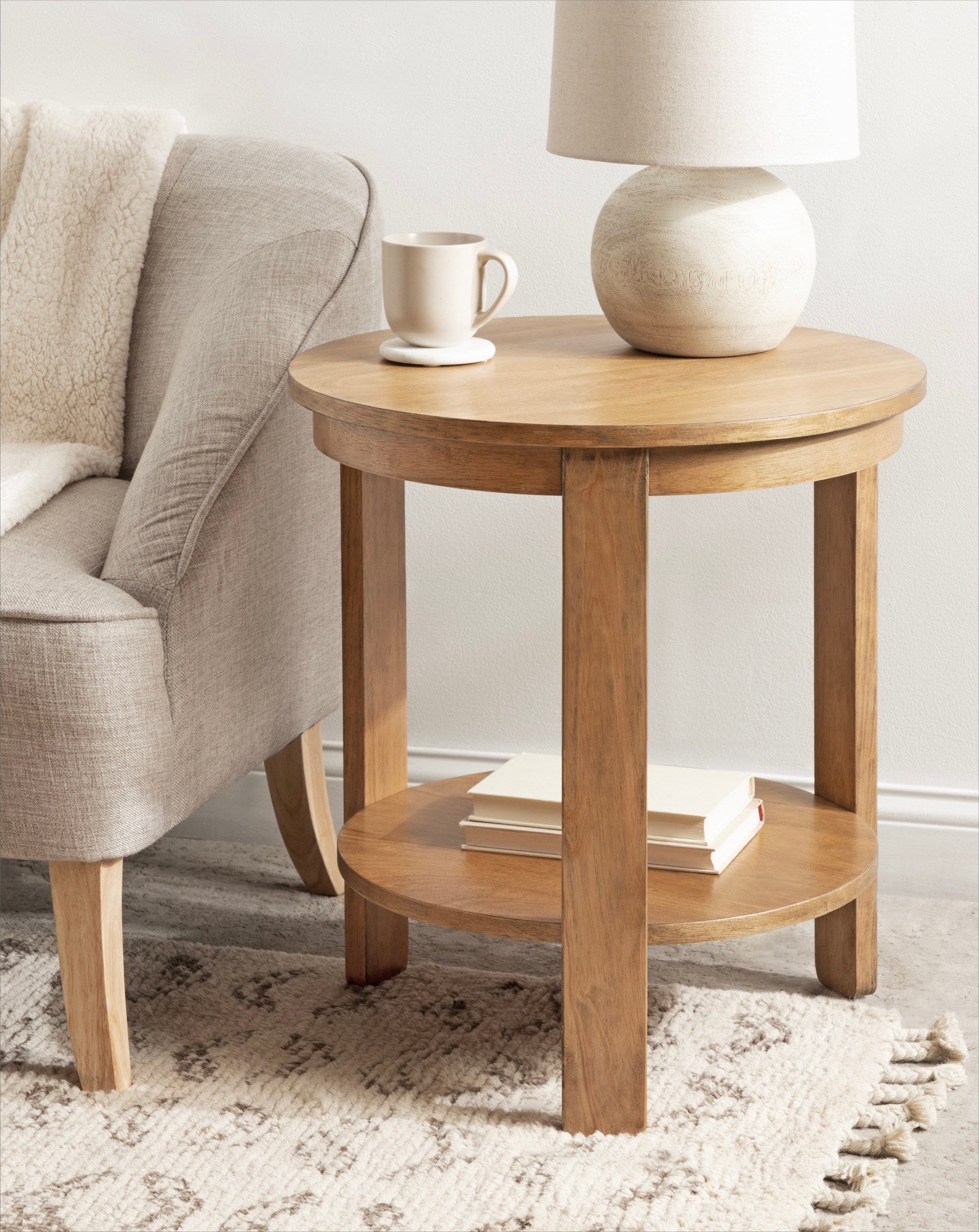 Foxford Round Wood Side Table