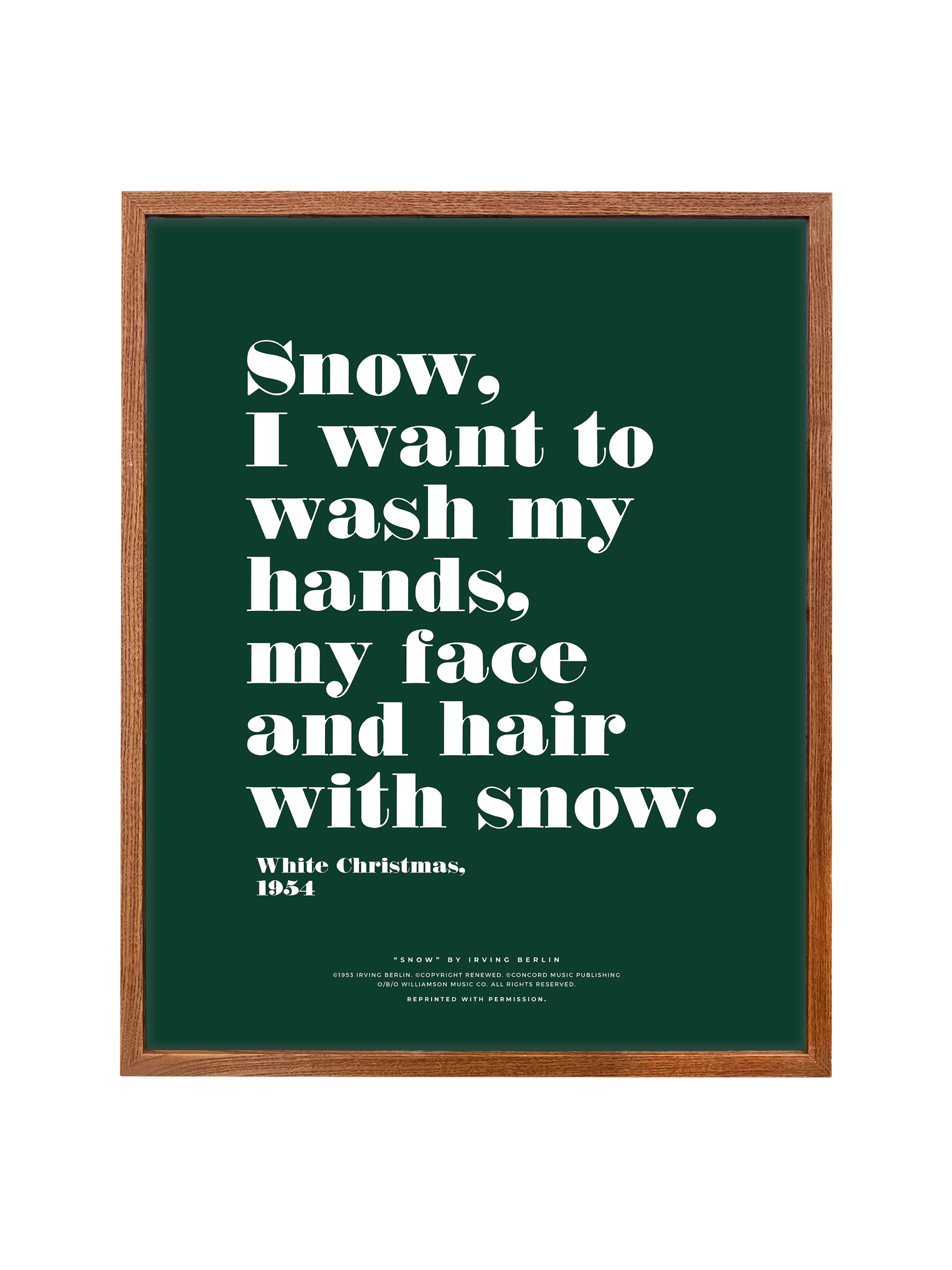 Snow Snow Snow in Typography | Evergreen | Canvas