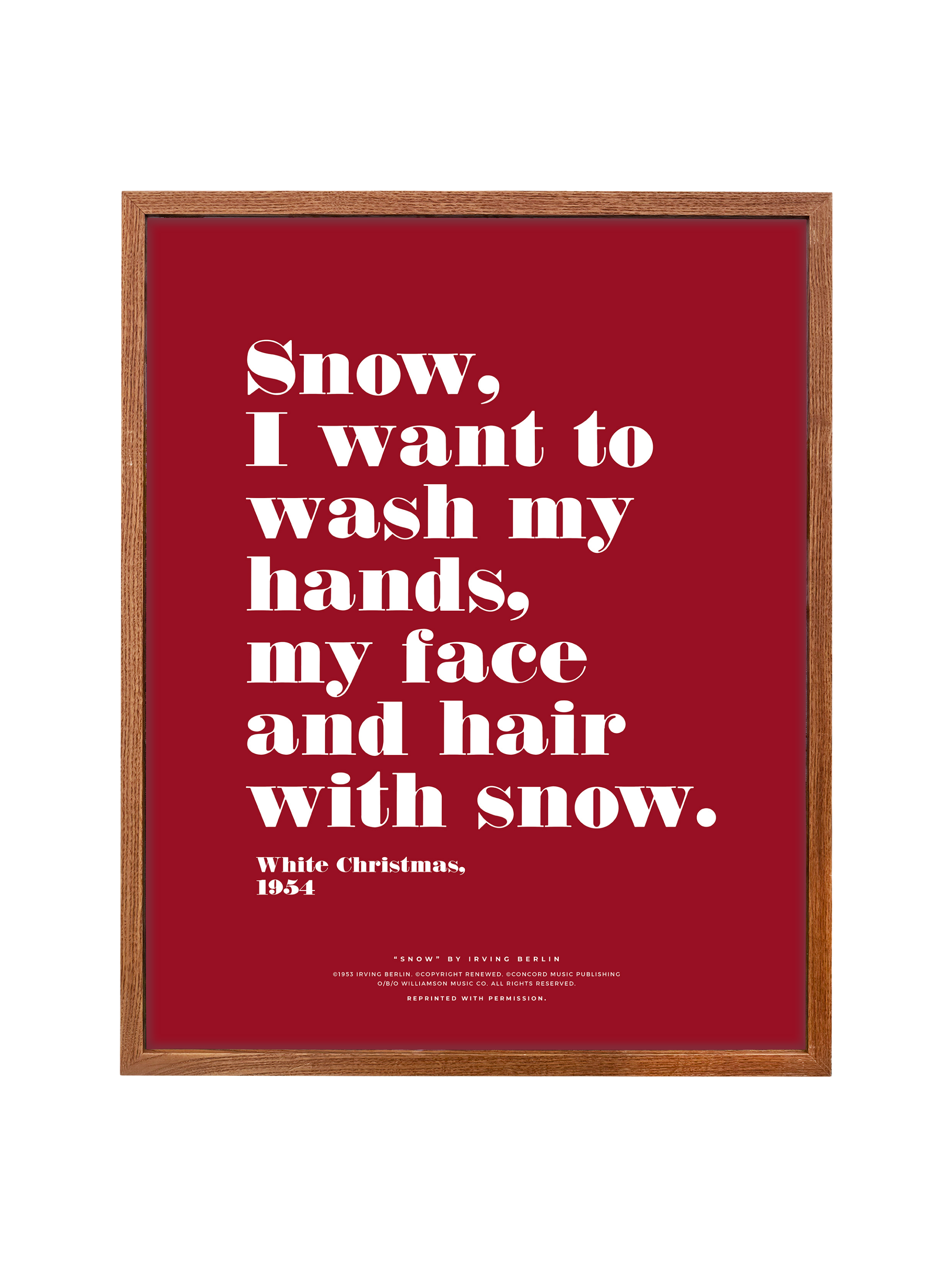 Snow Snow Snow in Typography | Holiday Red | Canvas
