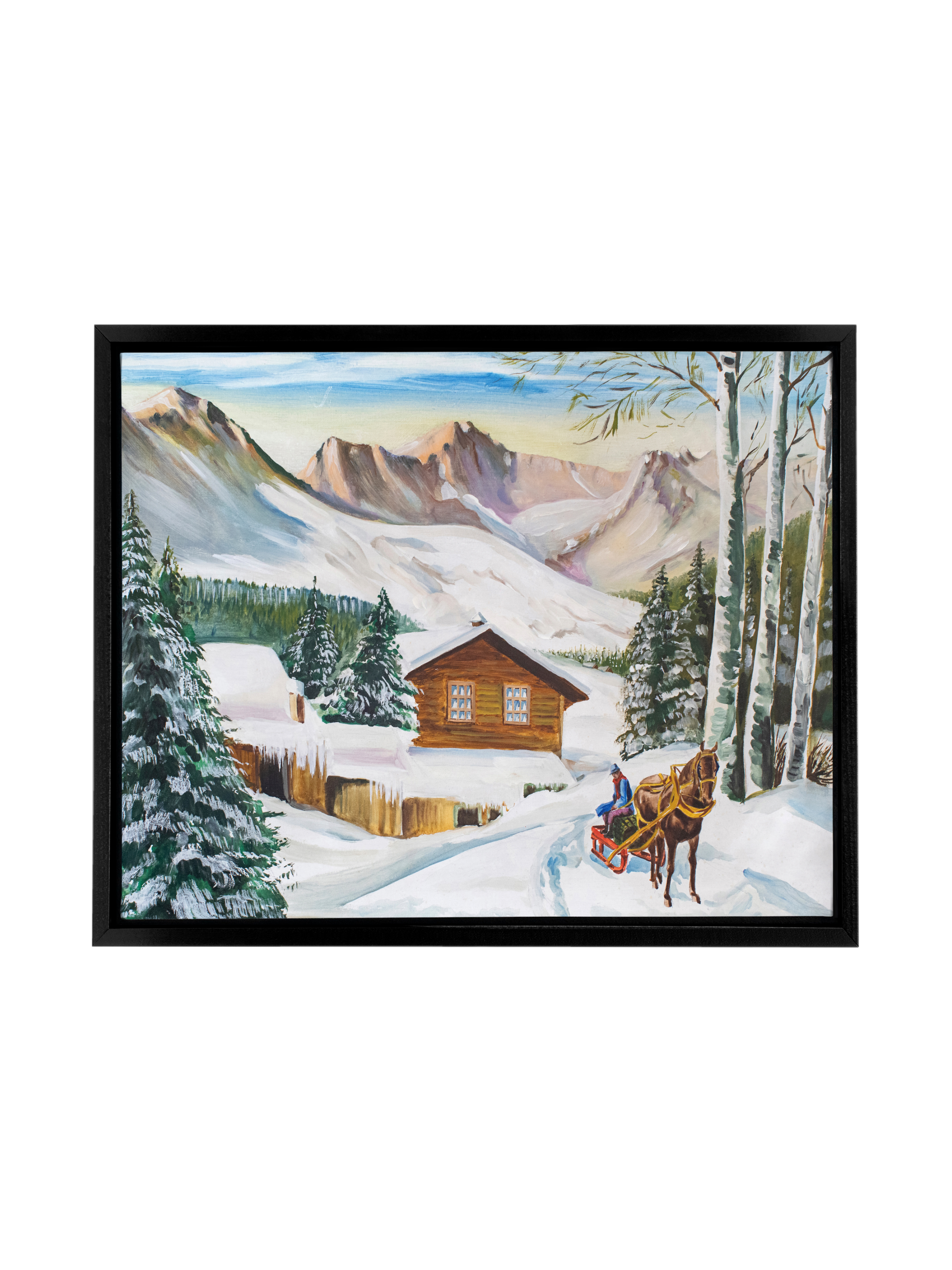 Snowy Cabin | Canvas