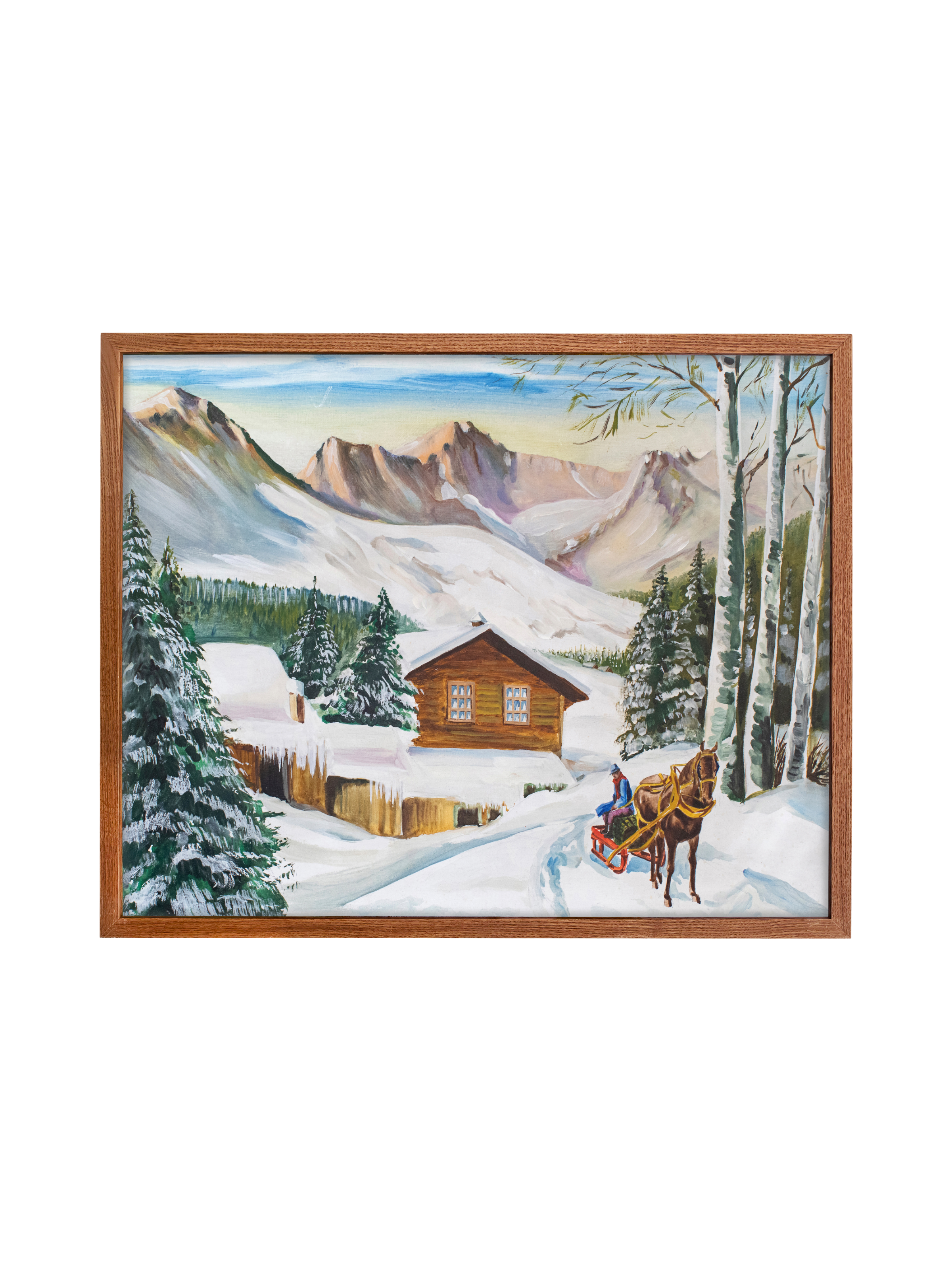 Snowy Cabin | Canvas