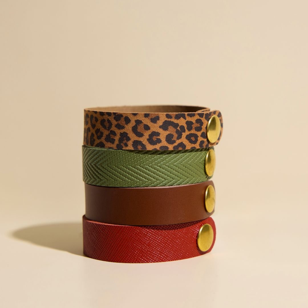 Brown Thin Leather Cuff Bracelet