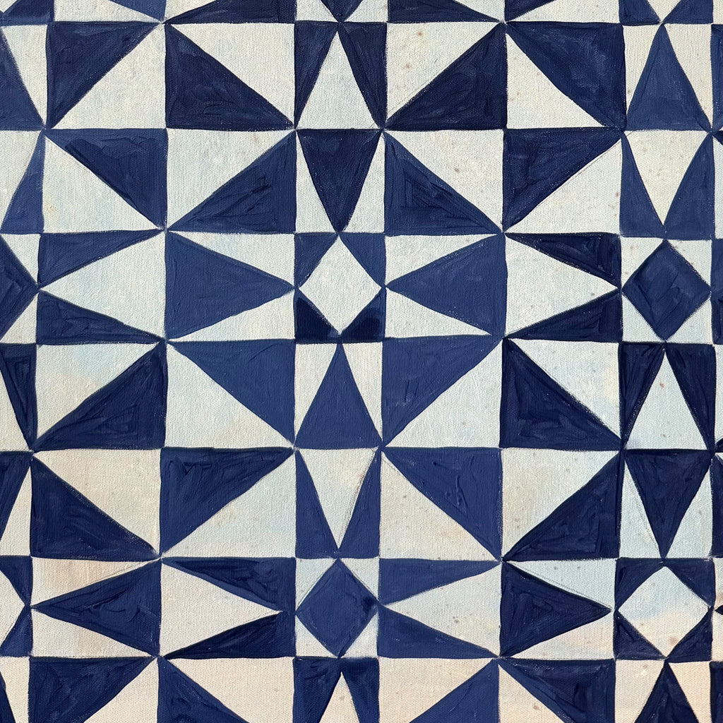 Indigo Star Canvas Wall Art. horizontal
