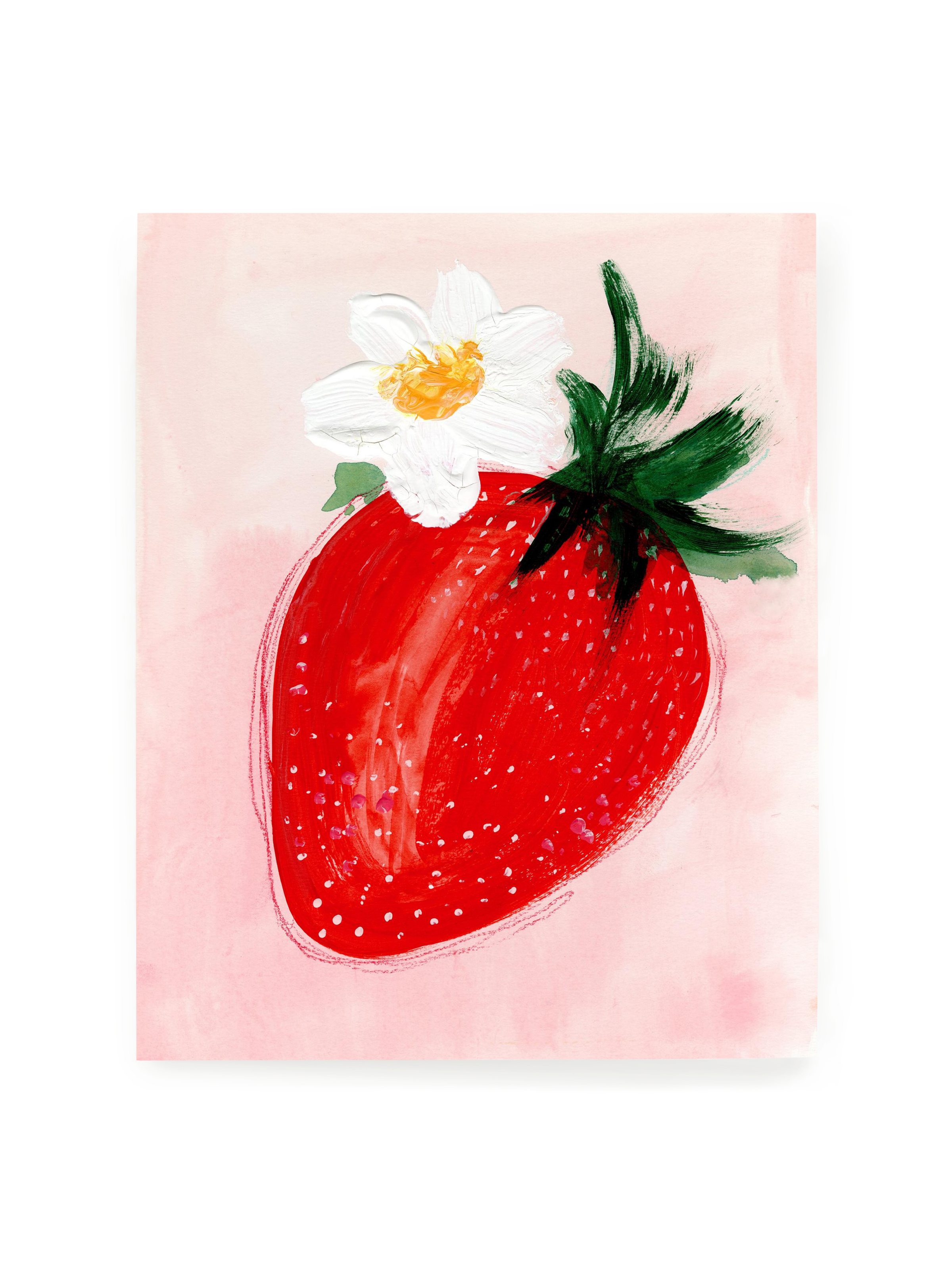 Strawberry On Blush | Art Print