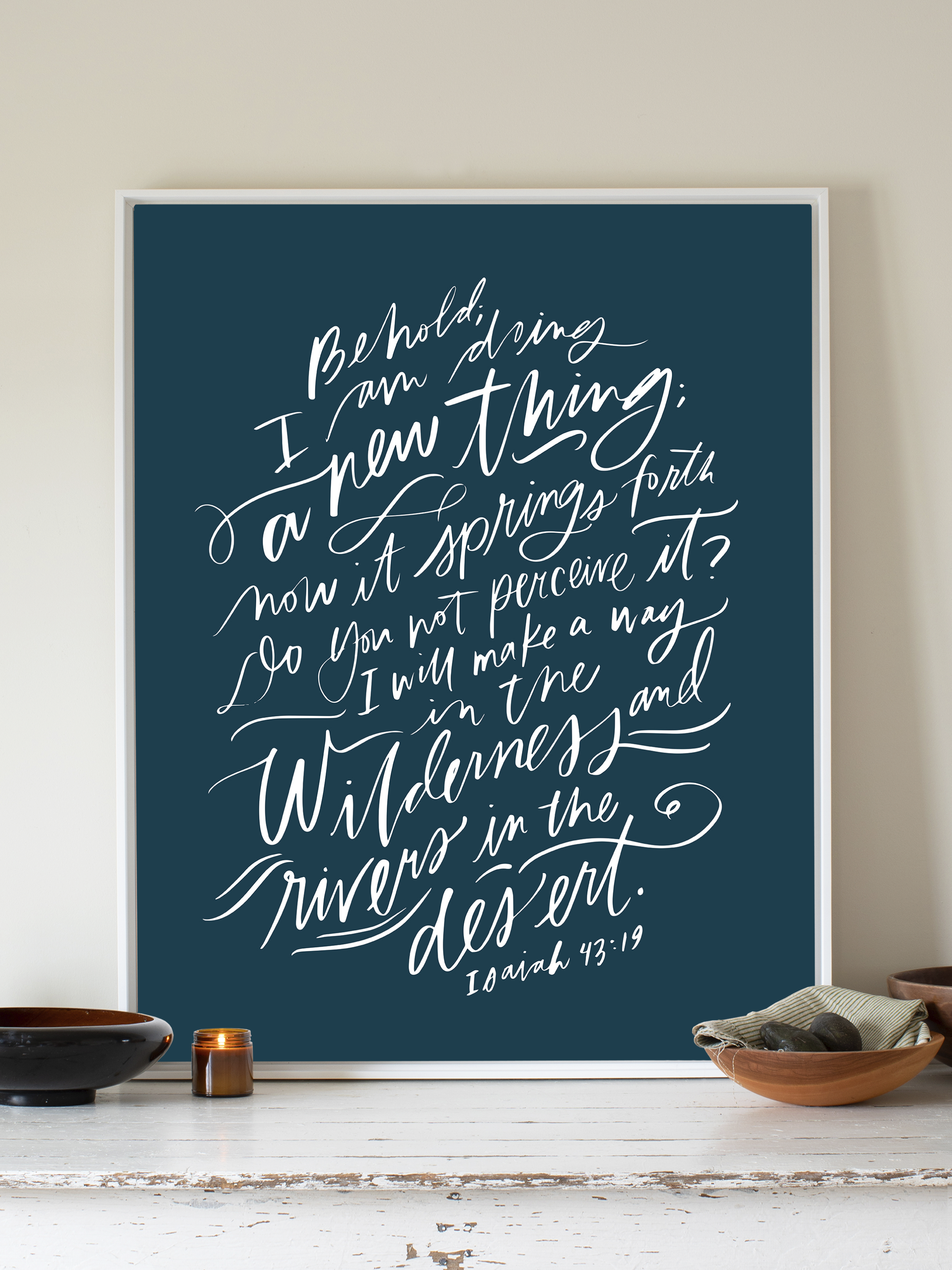 I Am Doing A New Thing (Isaiah 43:19) | Interior Navy | Canvas