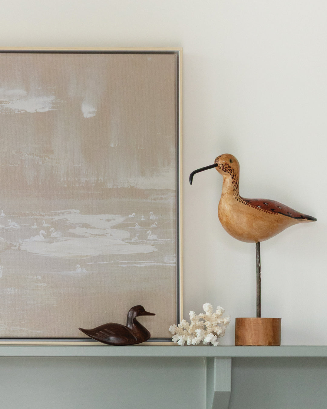 Wabi Sabi Swans Canvas Wall Art