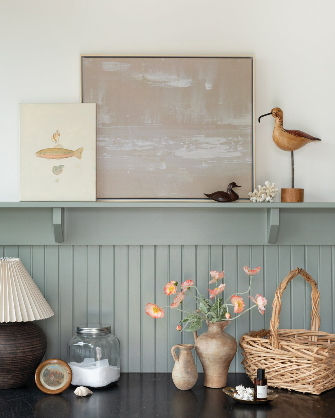 Wabi Sabi Swans Canvas Wall Art