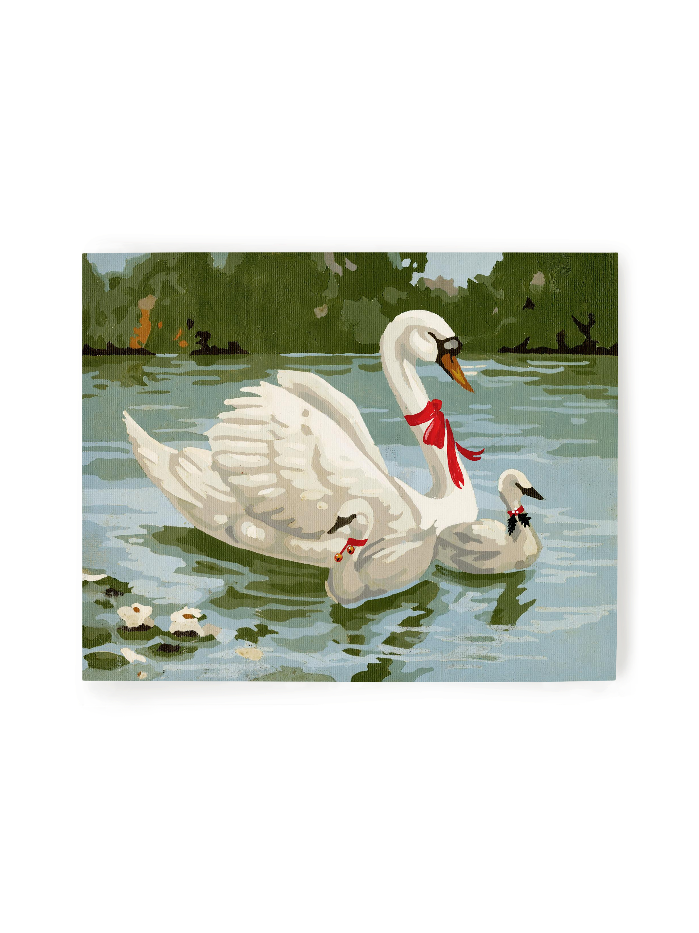 Swans A Swimming Luxe Art Print