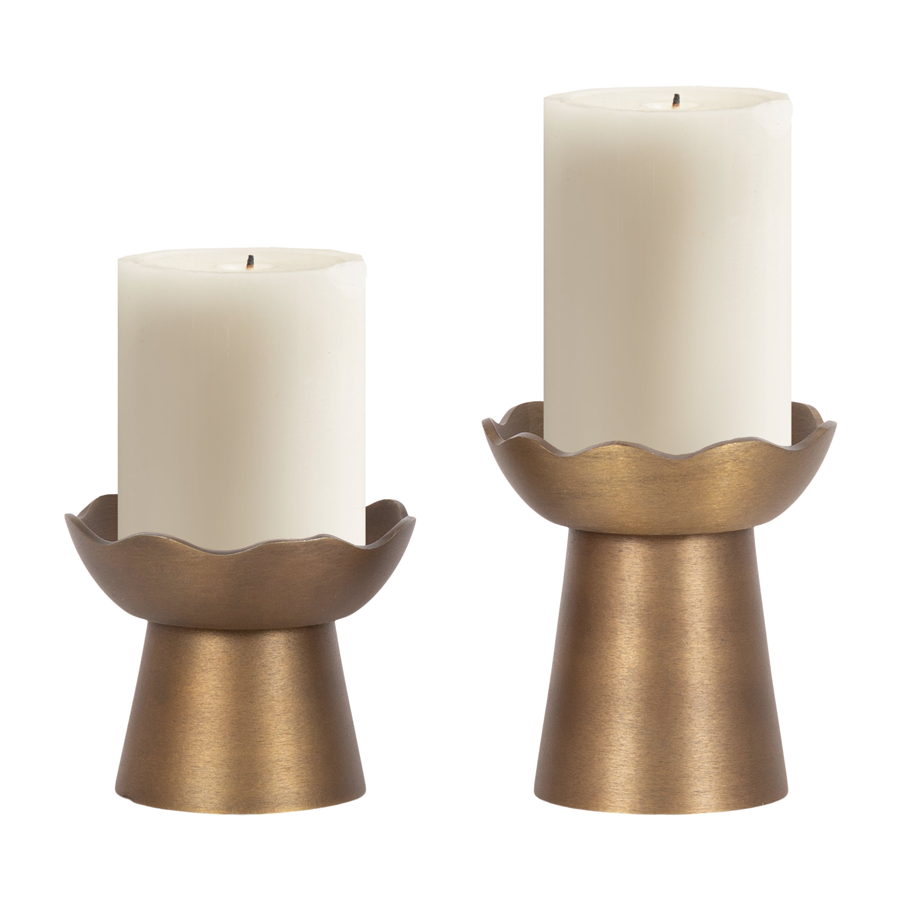 Alessia Metal Pillar Candle Holder Set
