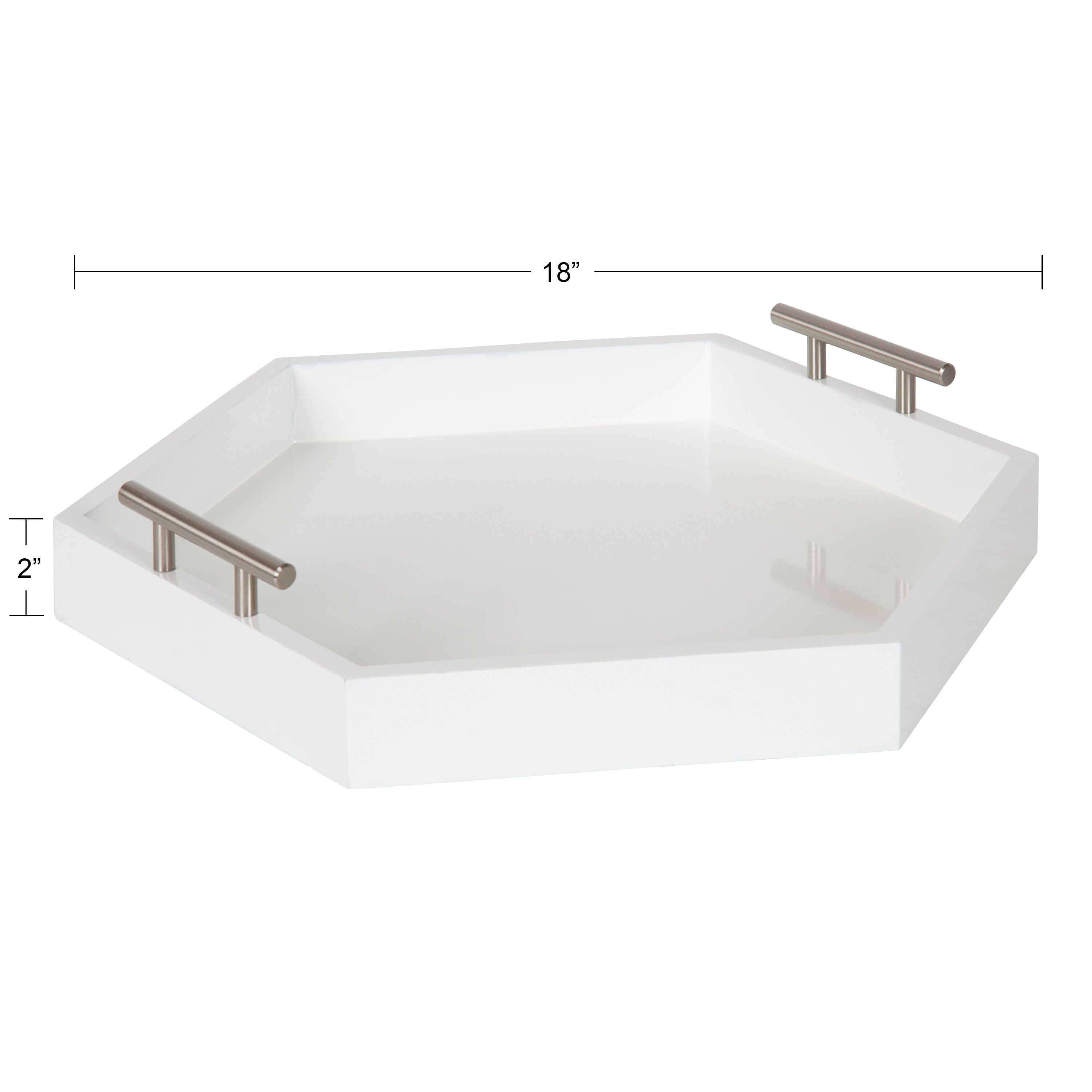 Lipton Hexagon Decorative Tray with Metal Handles