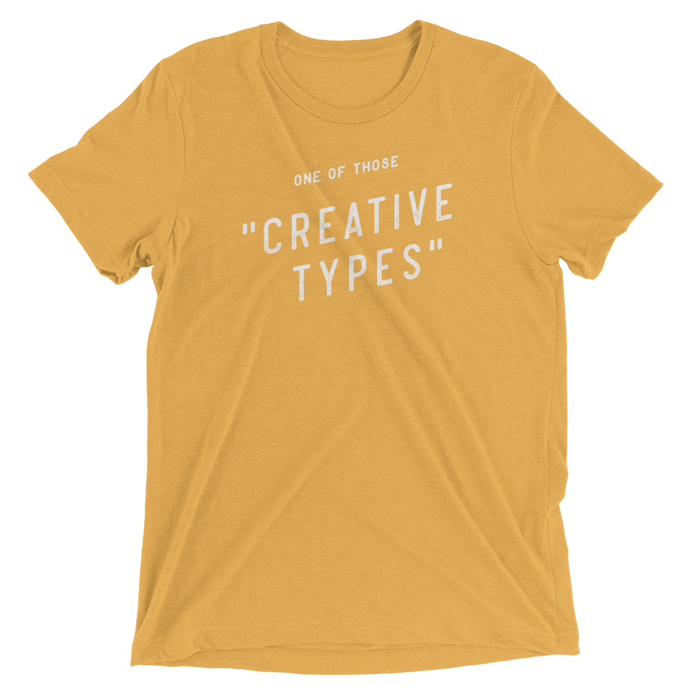 one of those creative types tee in mustard