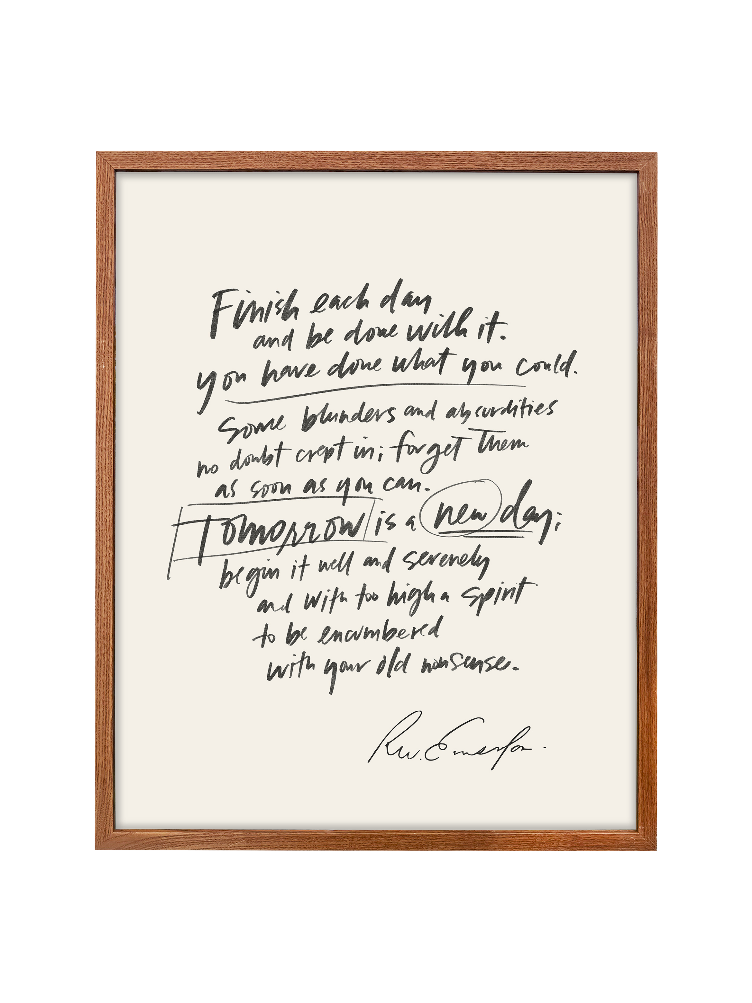 Finish Each Day (Emerson) in Lettering | Alabaster | Canvas