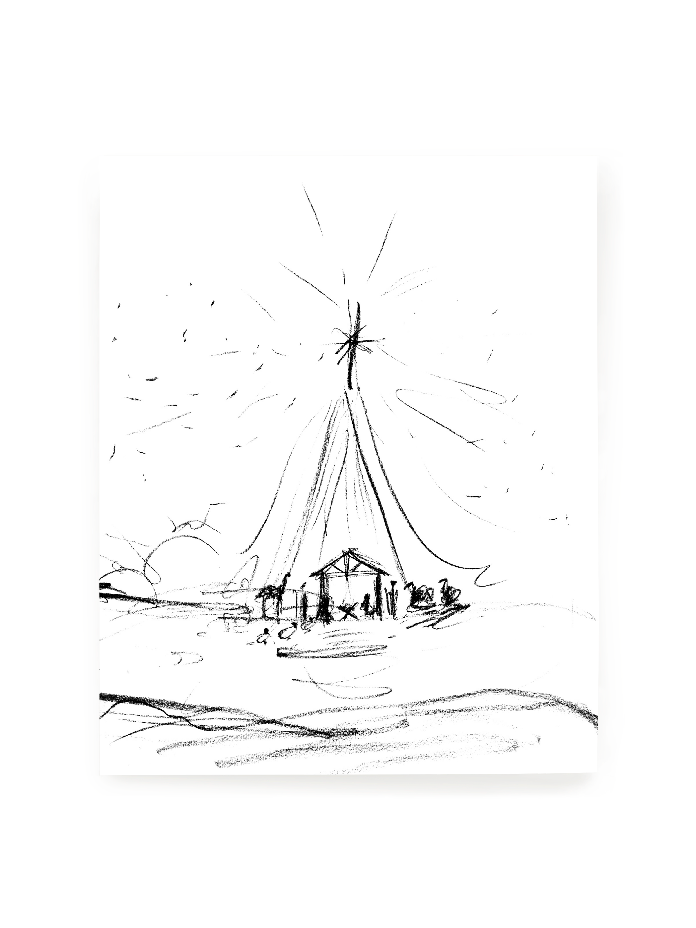 Nativity Sketch Luxe Art Print