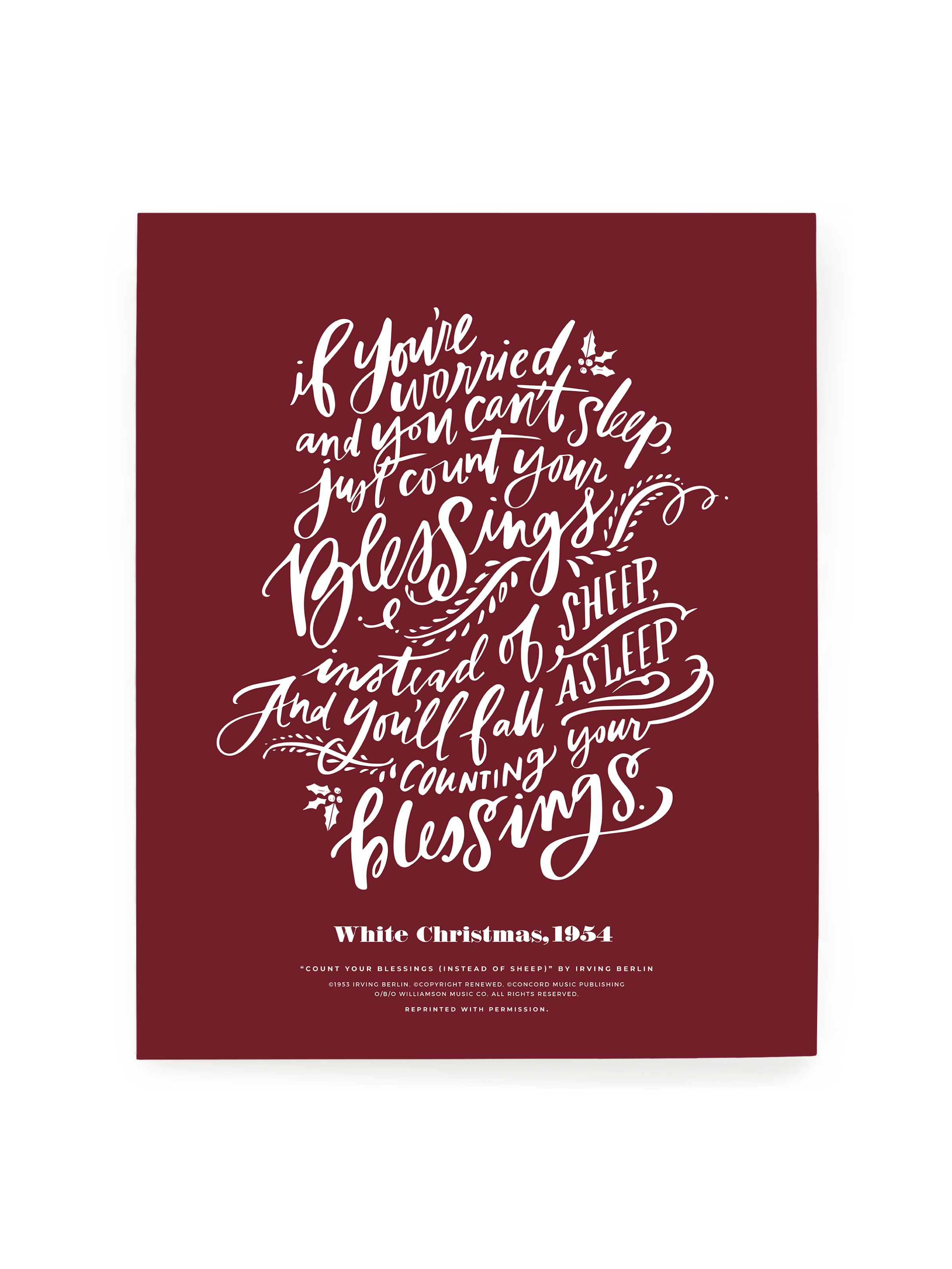 Count Your Blessings (White Christmas) | Pomegranate | Art Print