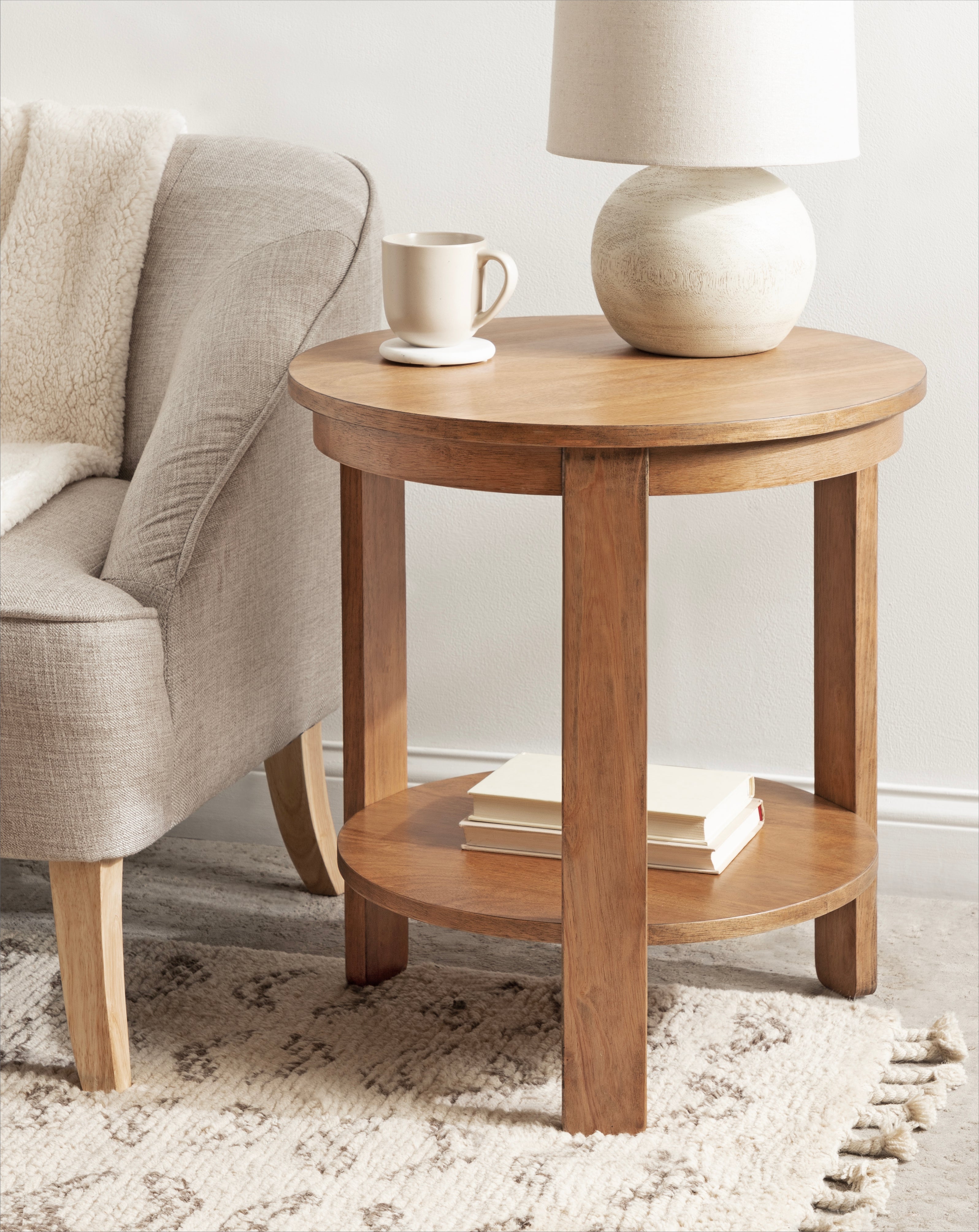 Foxford Round Wood Side Table