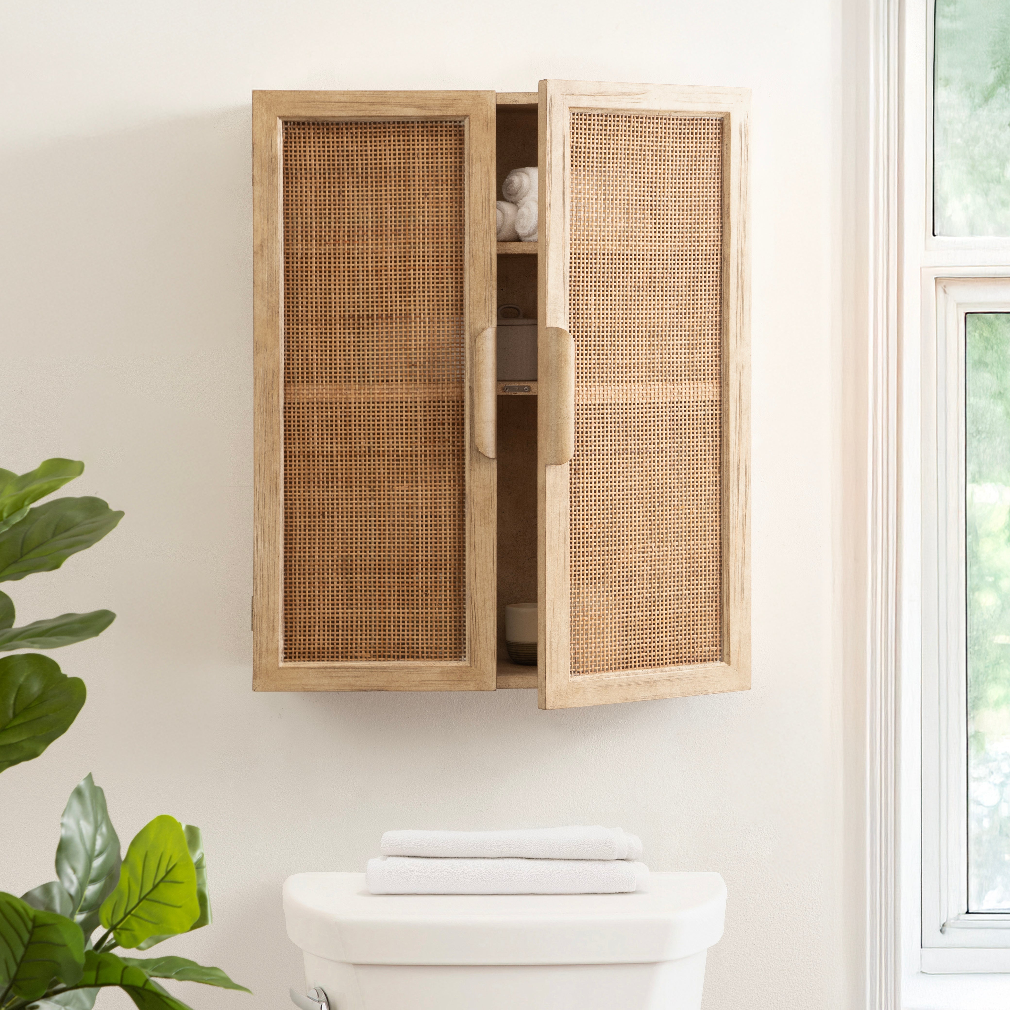 Ori Rattan 2-Door Wall Cabinet