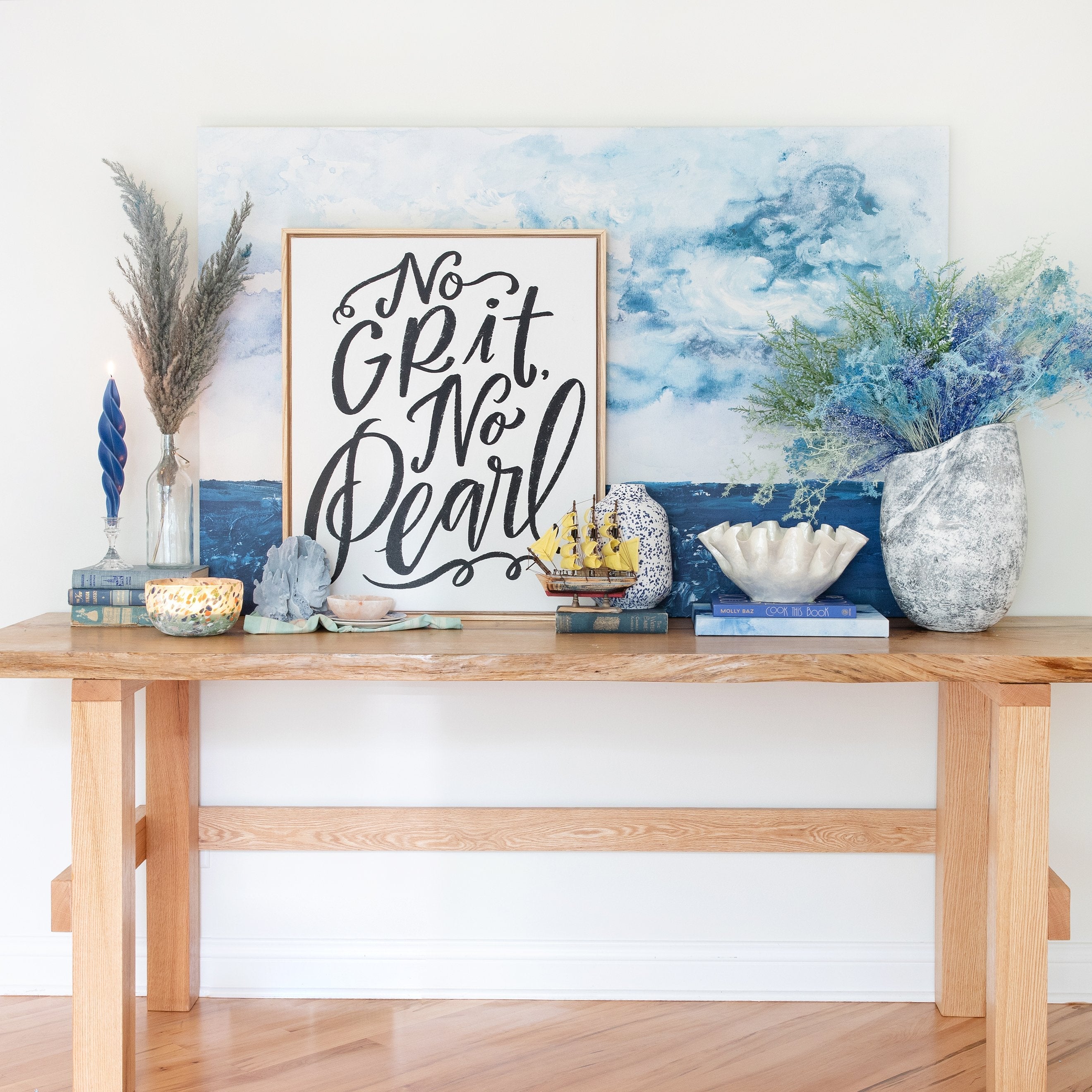 No Grit, No Pearl | Warm Grey | Canvas