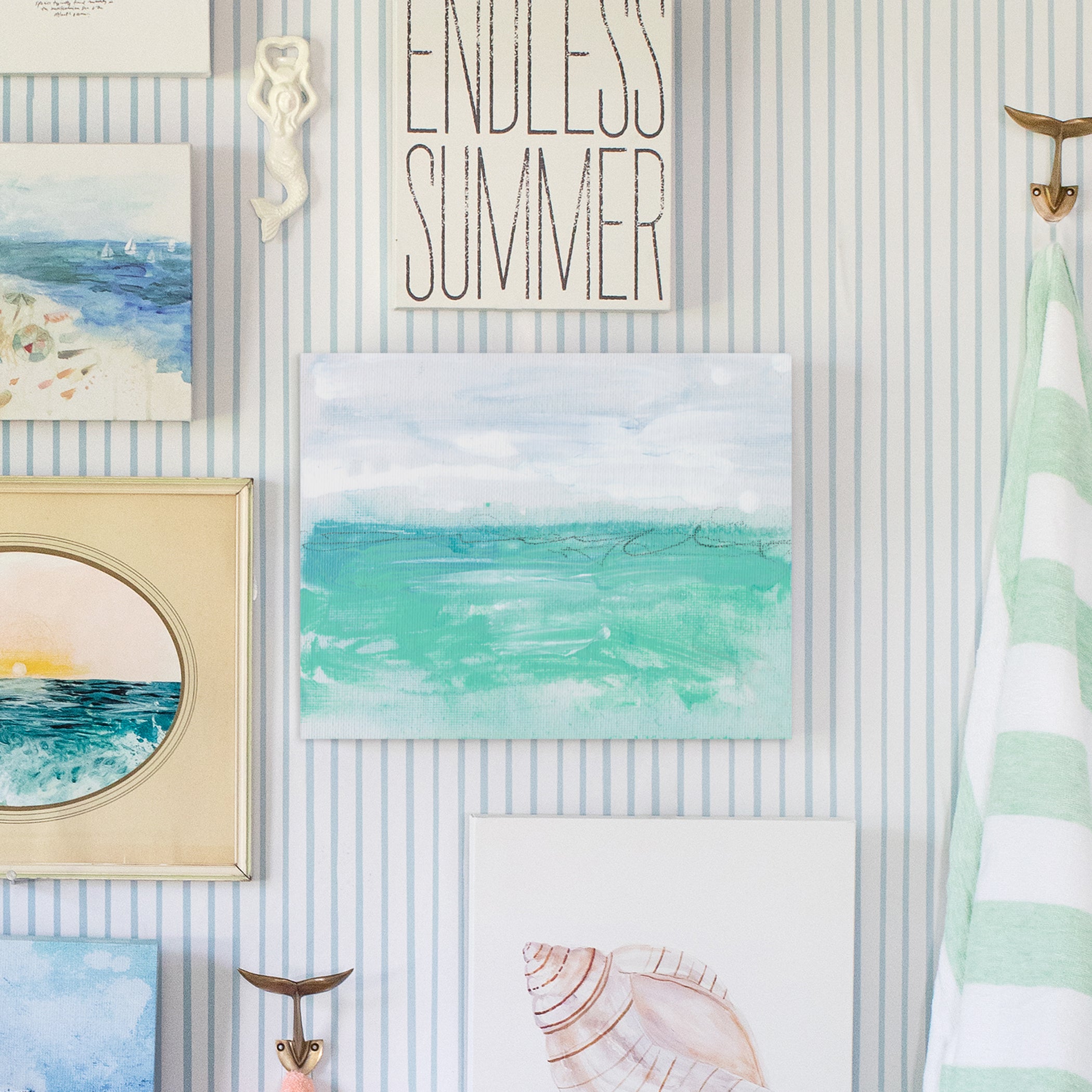 Aqua Mini ✧・゚ Textured Canvas Wall Art