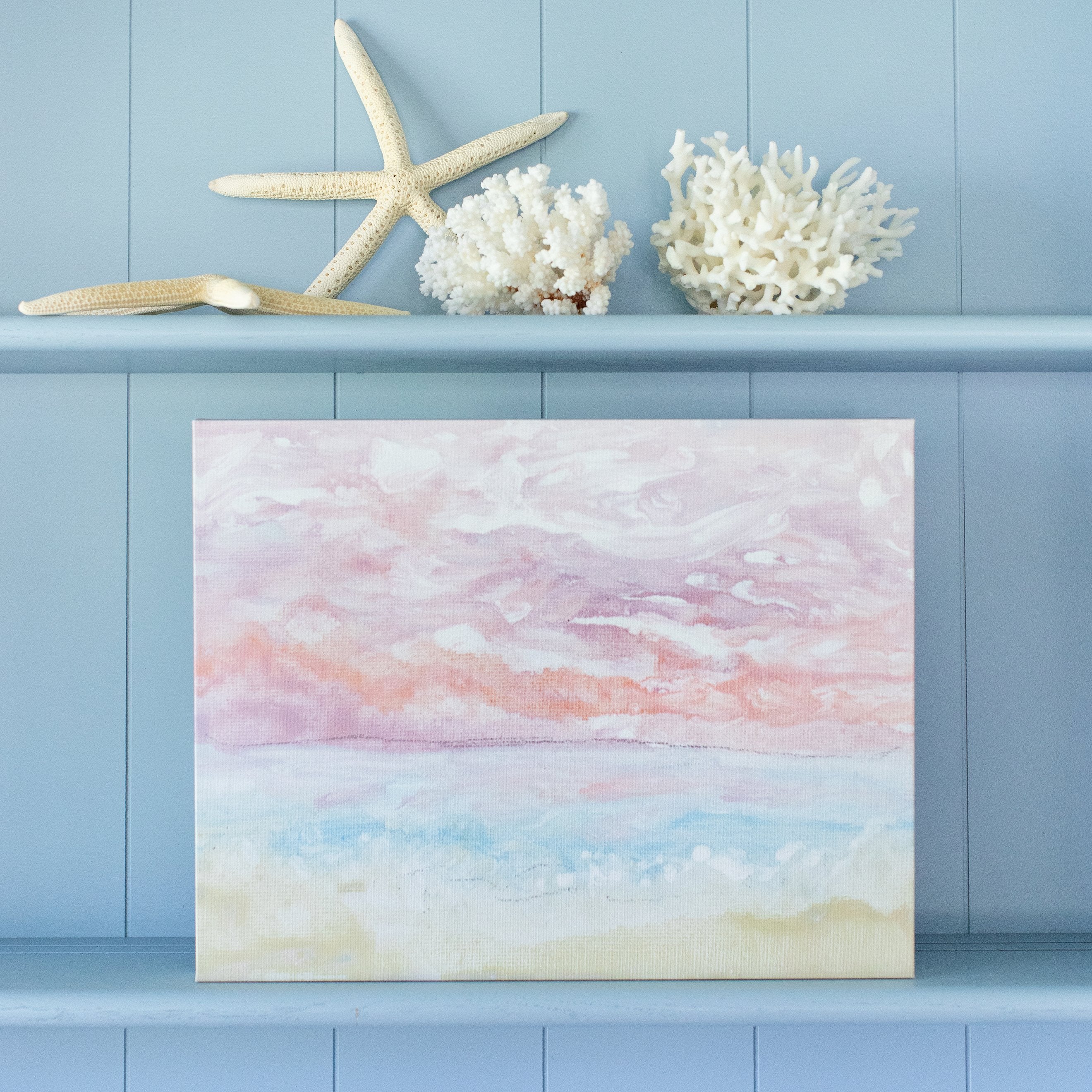 Cotton Candy Shore Mini ✧・゚ Textured Canvas Wall Art