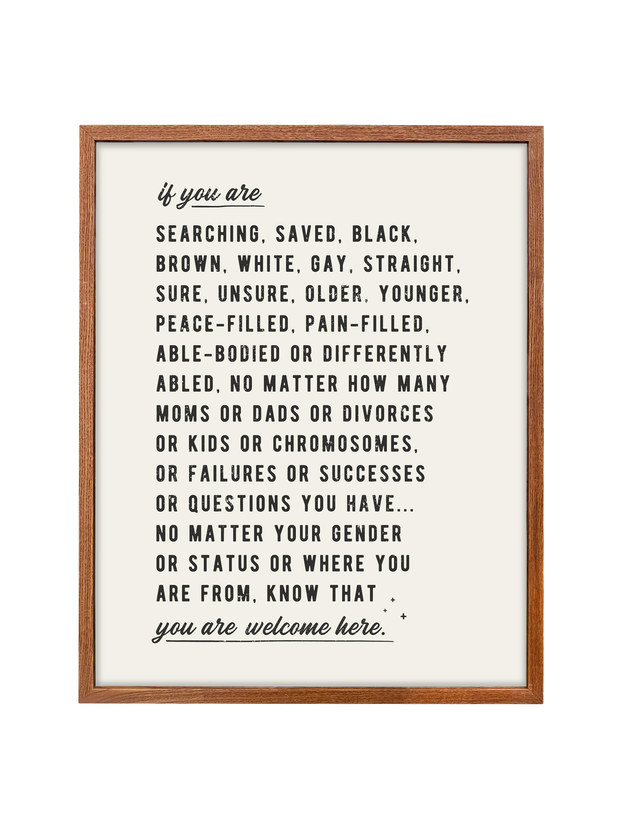 Welcome Here Manifesto in Type | Alabaster | Canvas