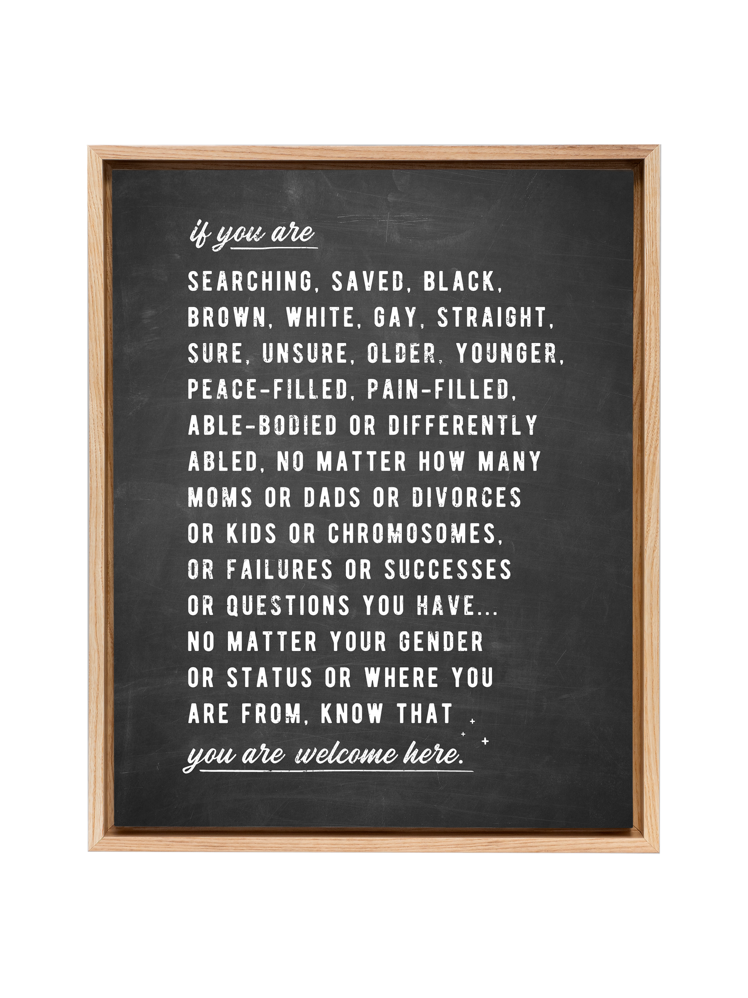 Welcome Here Manifesto in Type | Blackboard | Canvas