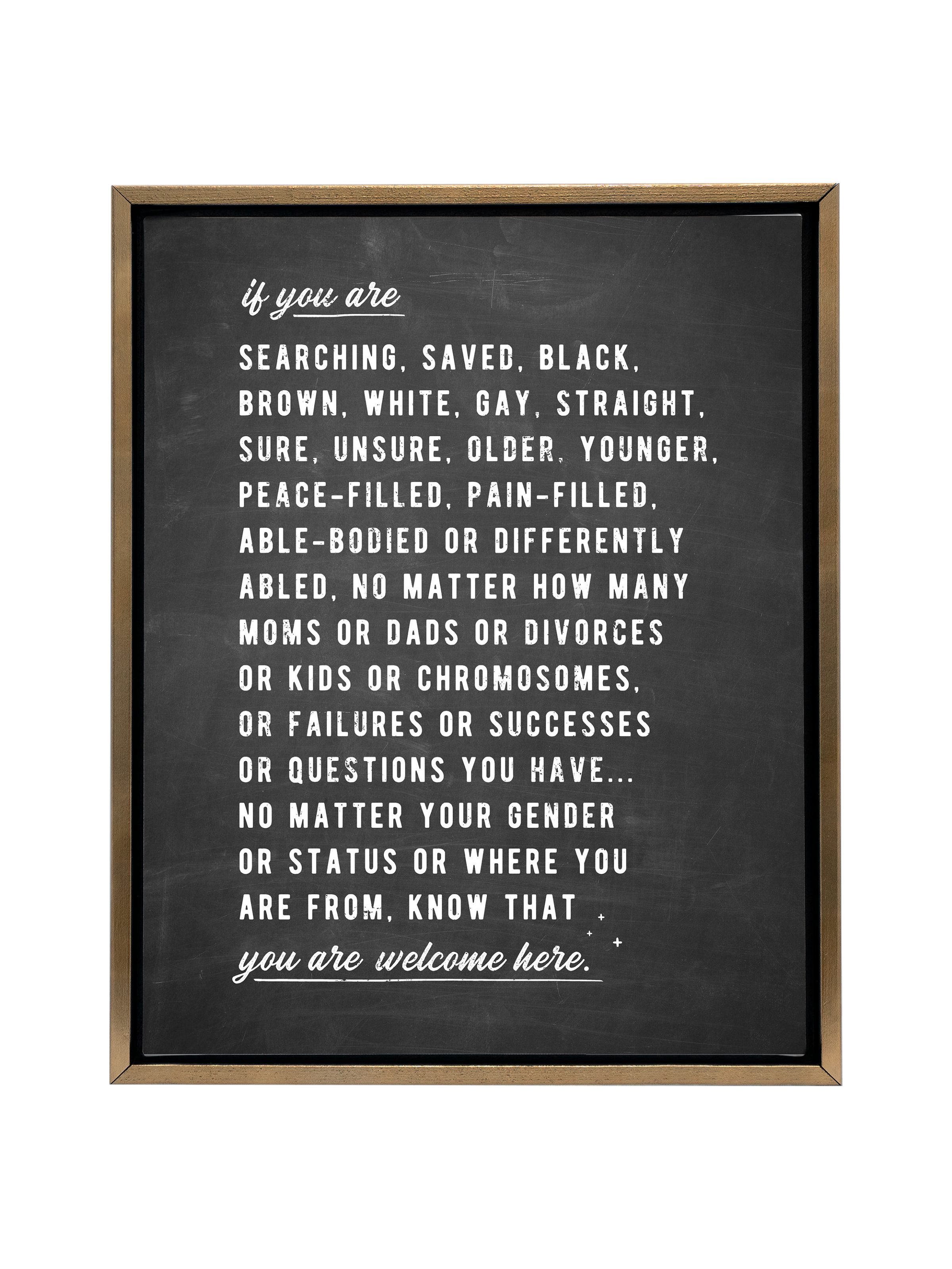 Welcome Here Manifesto in Type | Blackboard | Canvas