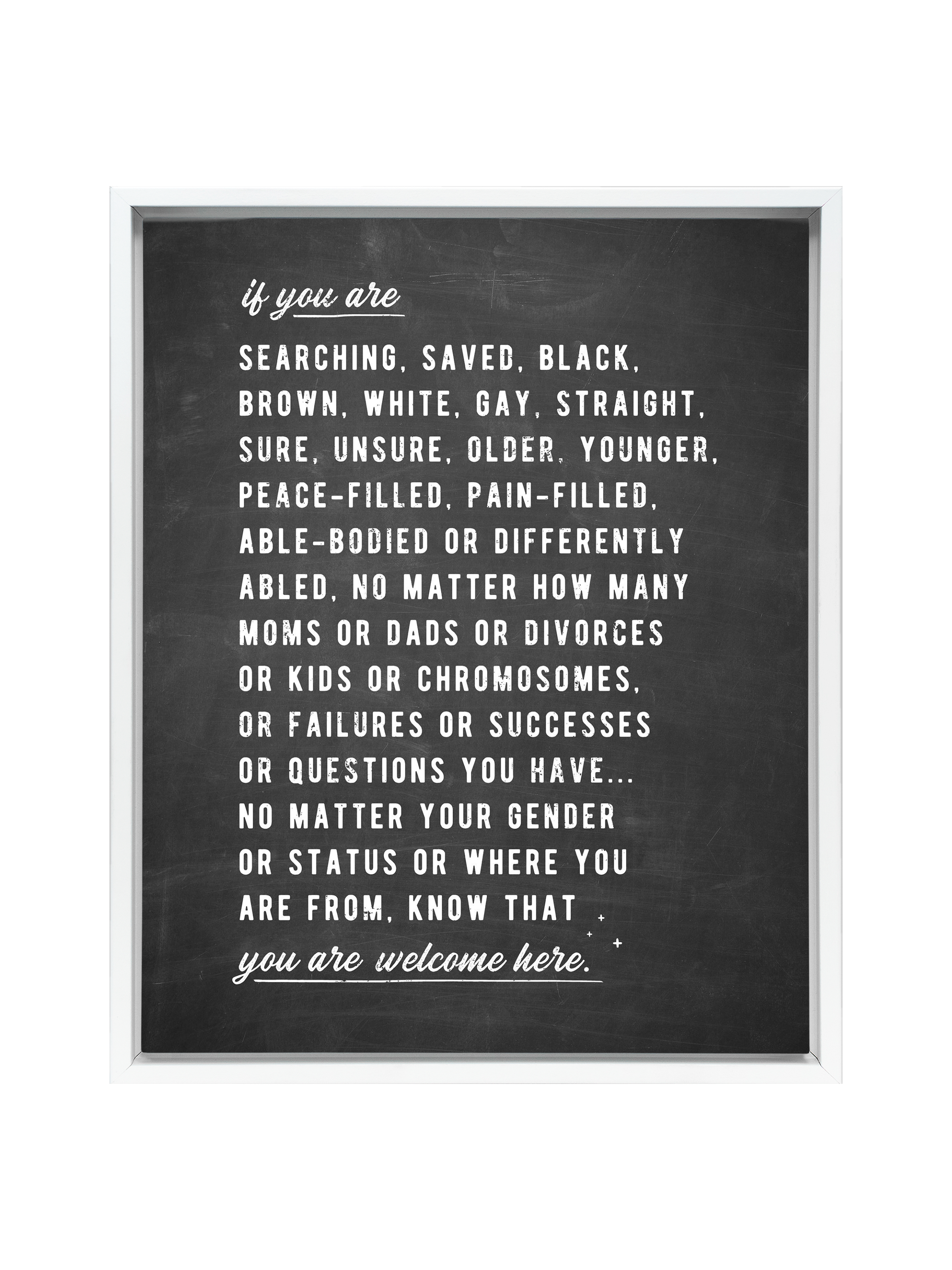 Welcome Here Manifesto in Type | Blackboard | Canvas