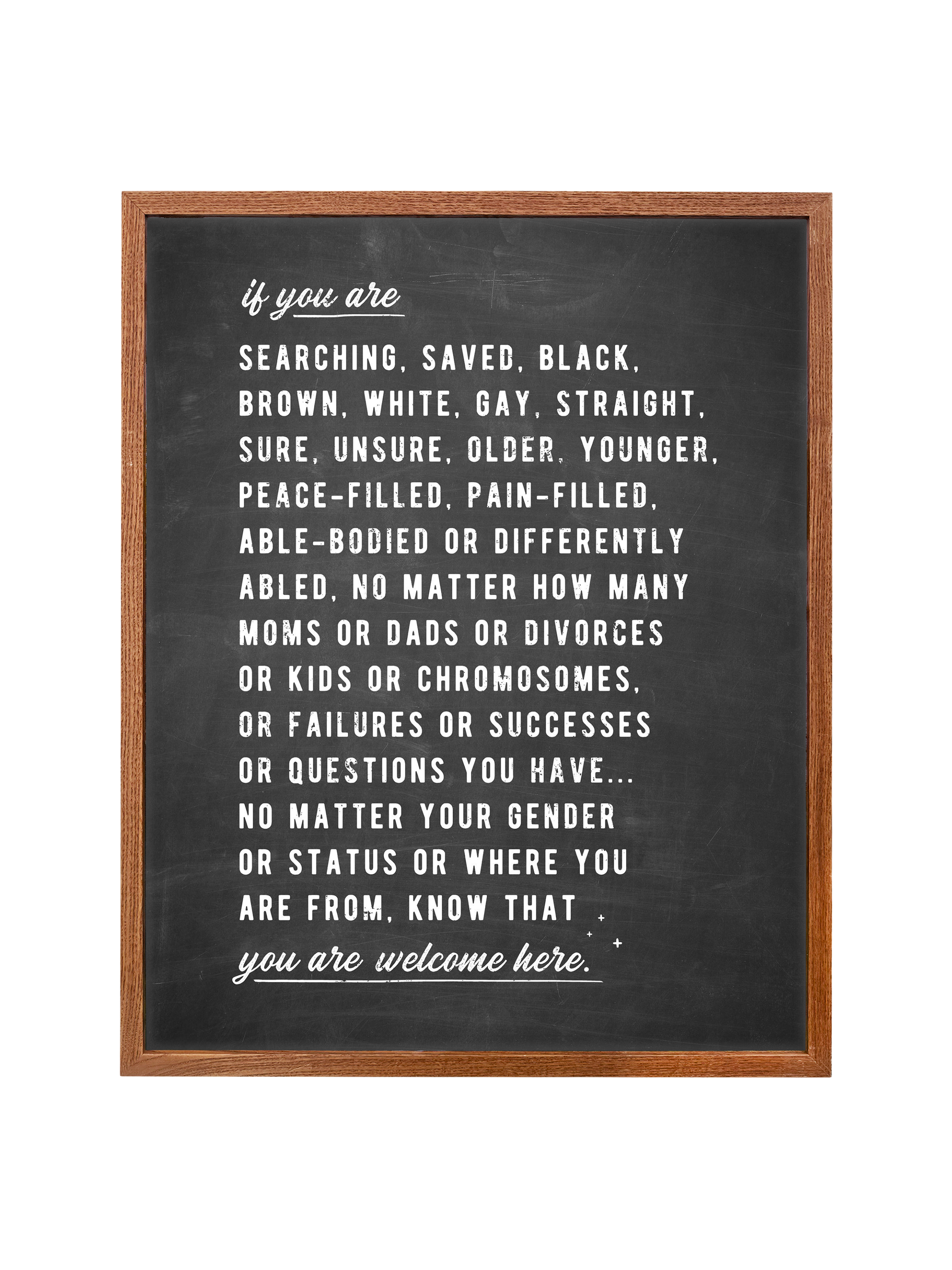 Welcome Here Manifesto in Type | Blackboard | Canvas