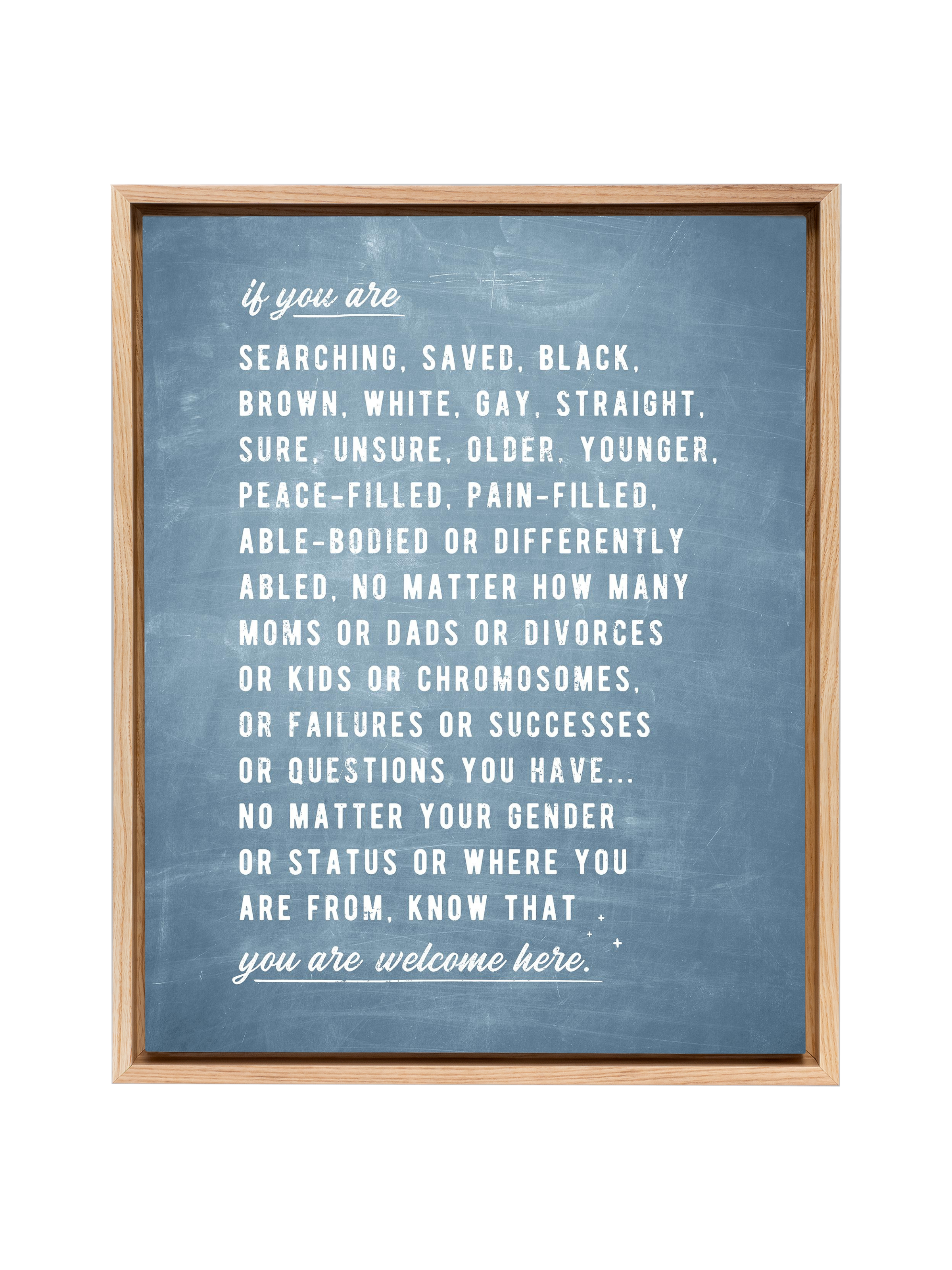 Welcome Here Manifesto in Type | Chambray | Canvas