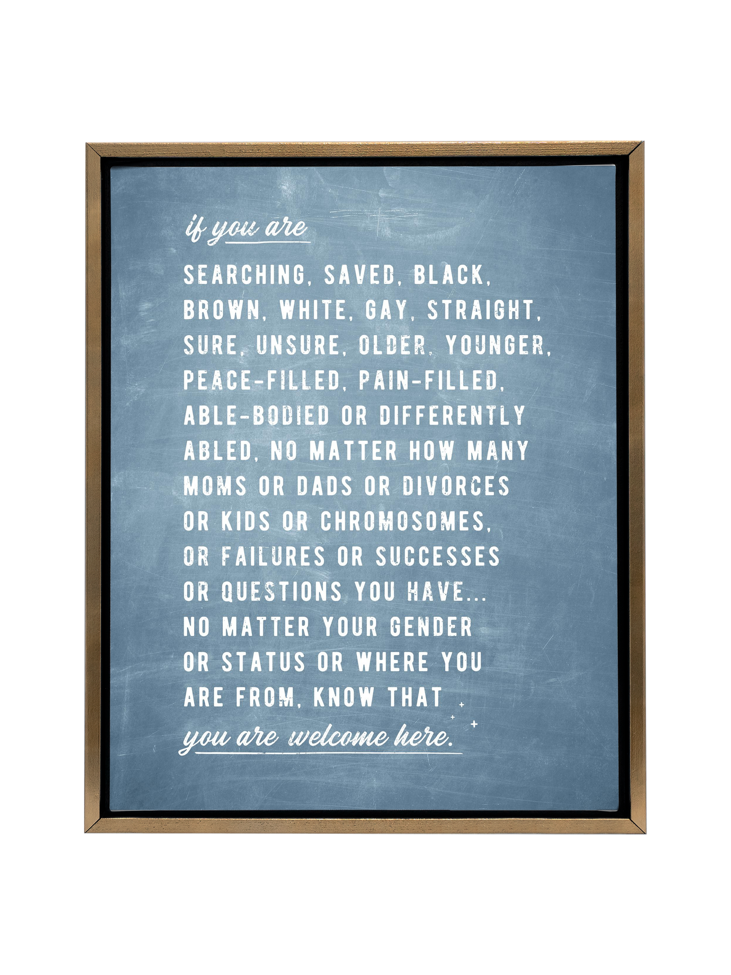 Welcome Here Manifesto in Type | Chambray | Canvas