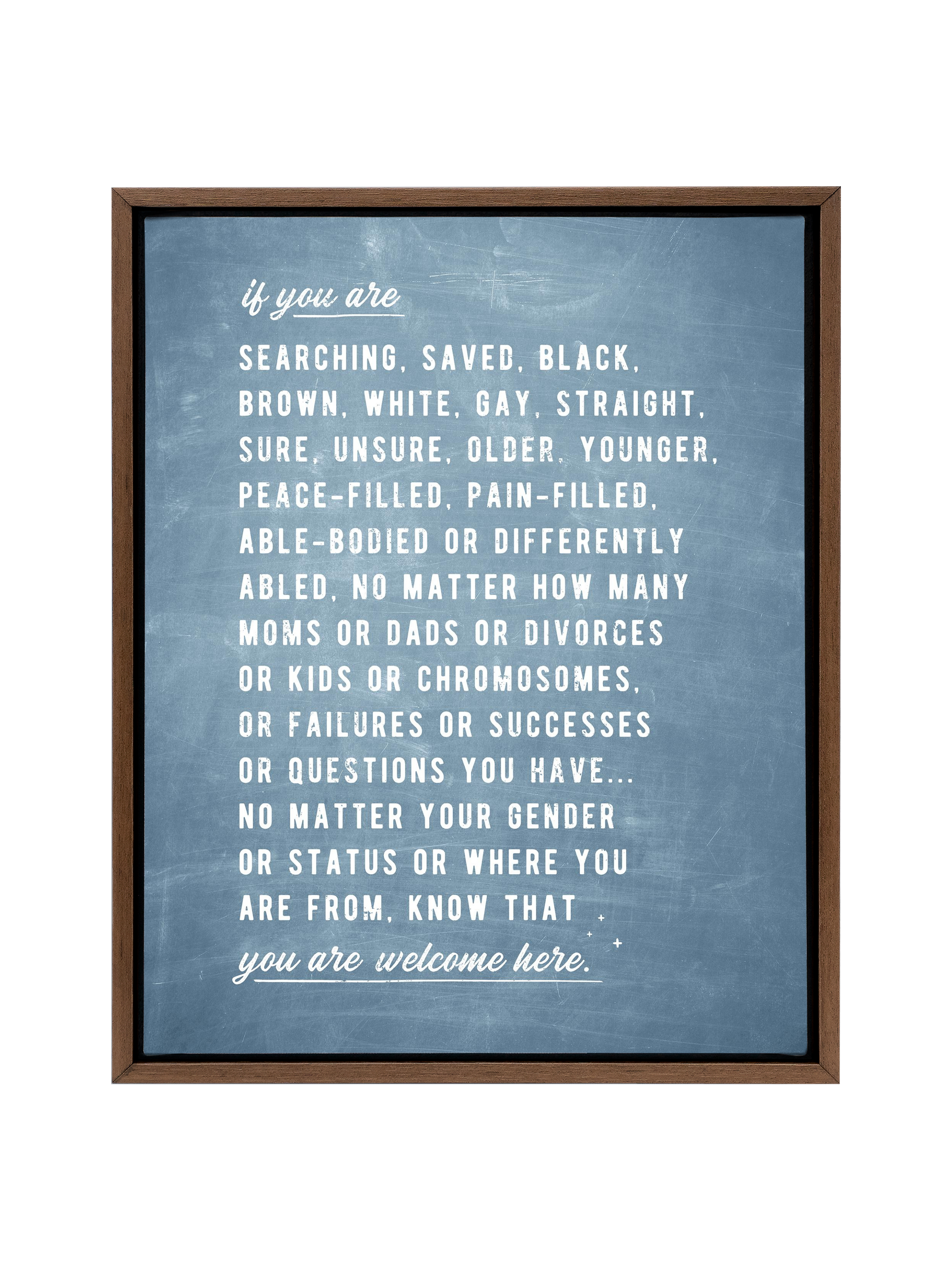 Welcome Here Manifesto in Type | Chambray | Canvas