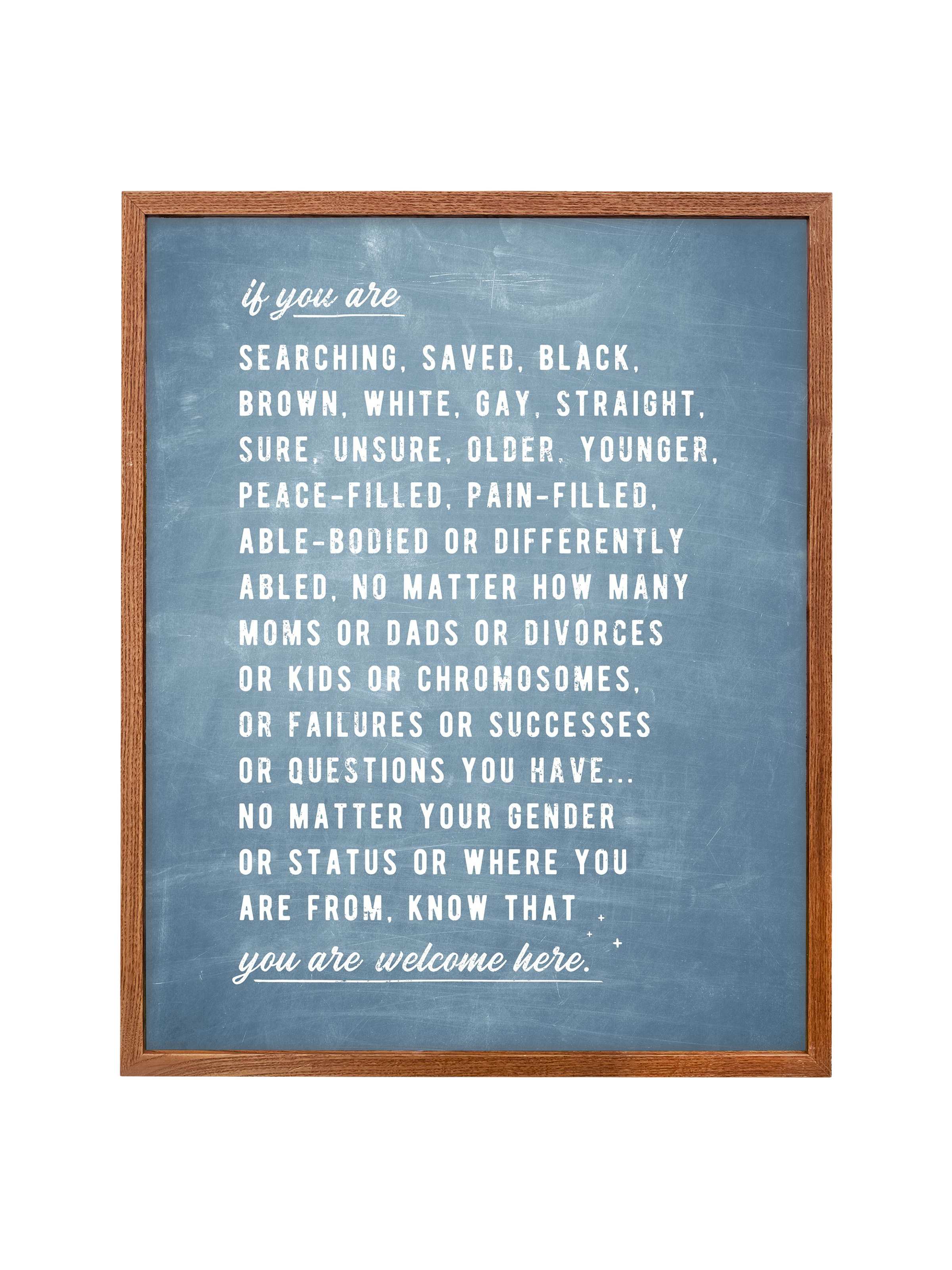 Welcome Here Manifesto in Type | Chambray | Canvas