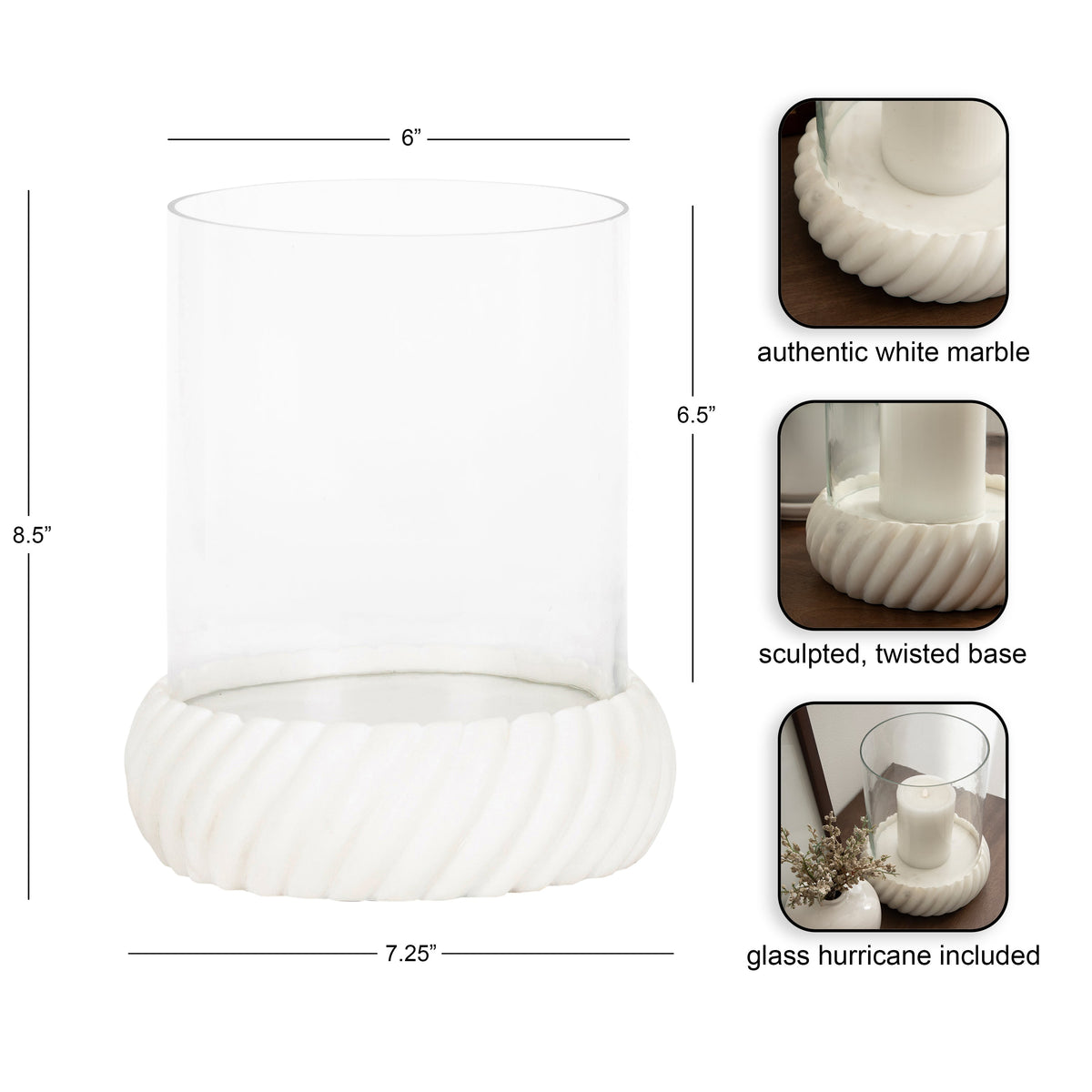 Trenza Marble Candle Holder