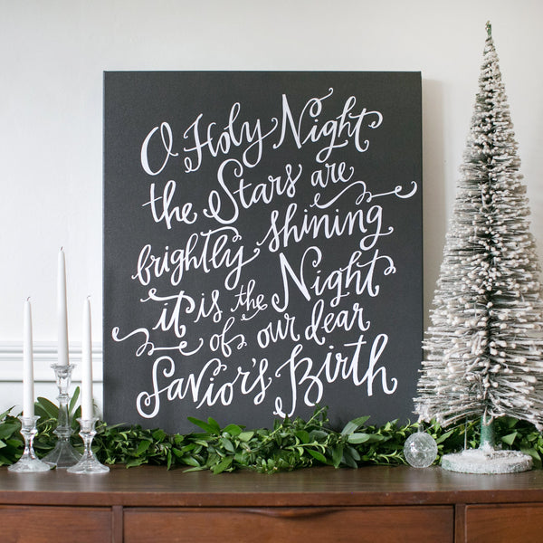 O Holy Night Lyrics Christmas Art Print – Paper House Print Shop