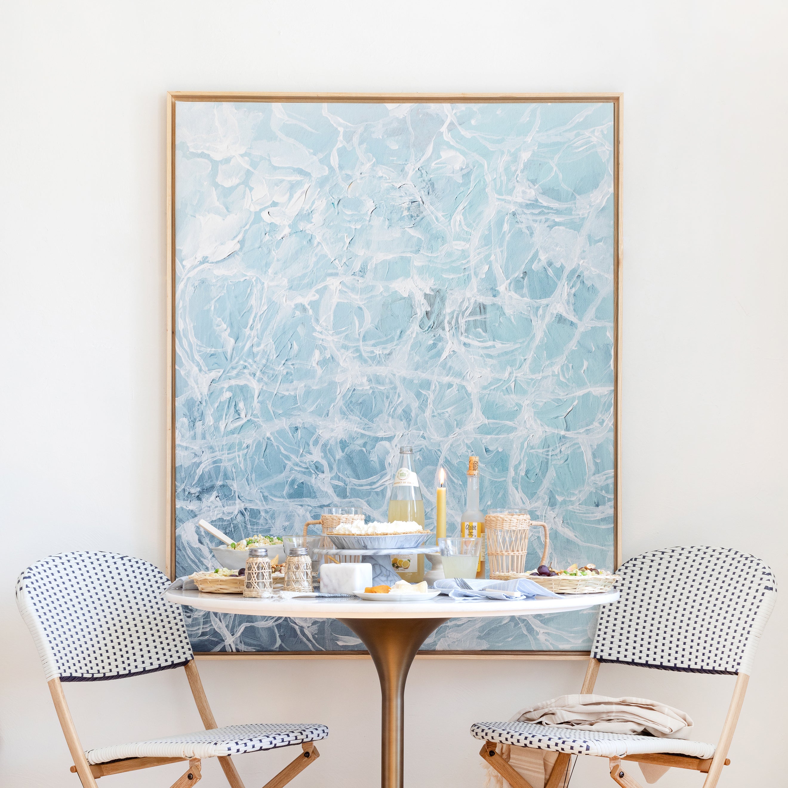 Sparkling Water canvas framed in Gallery Natural, size 40 x 50