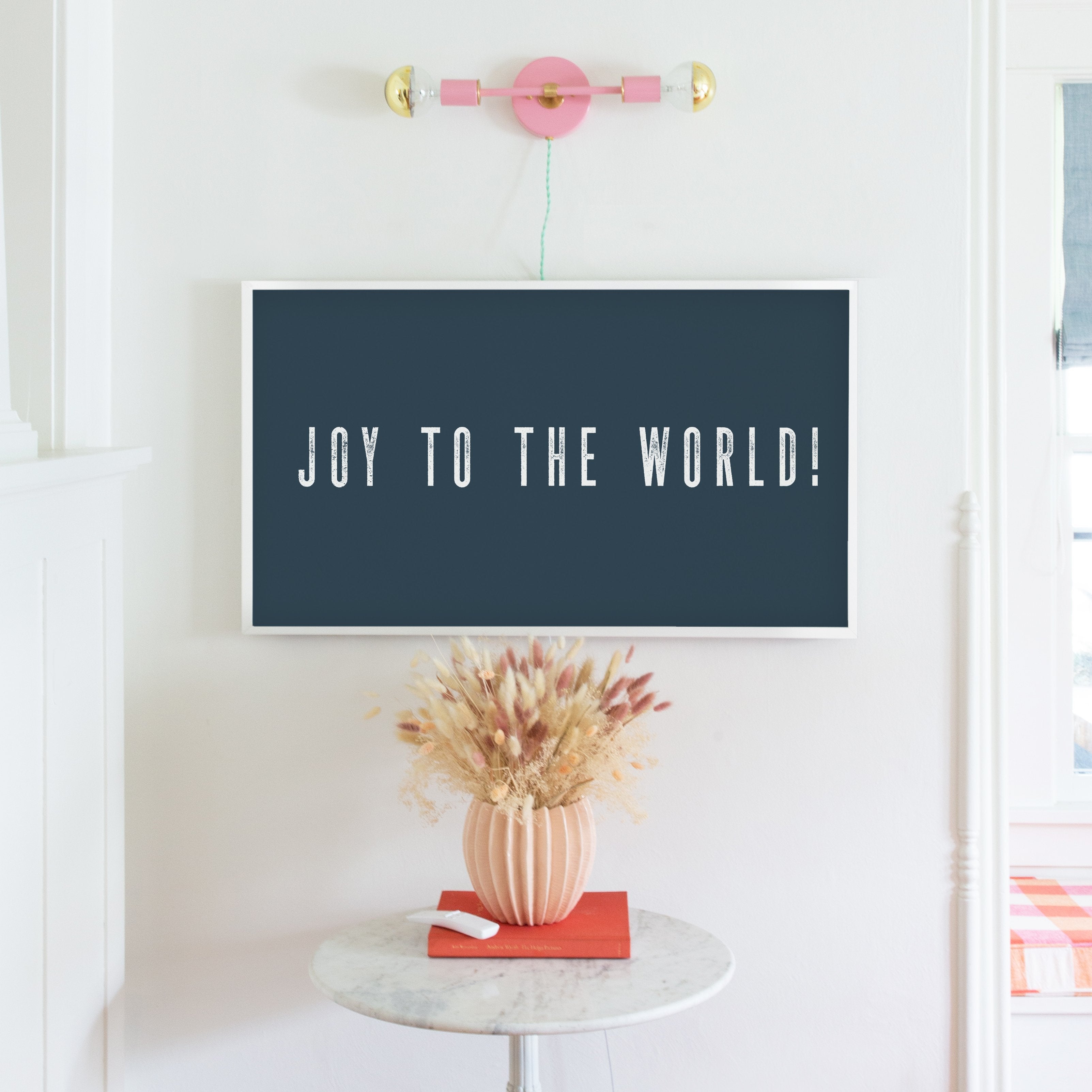 Joy To The World in Interior Navy | Frame TV Art Design