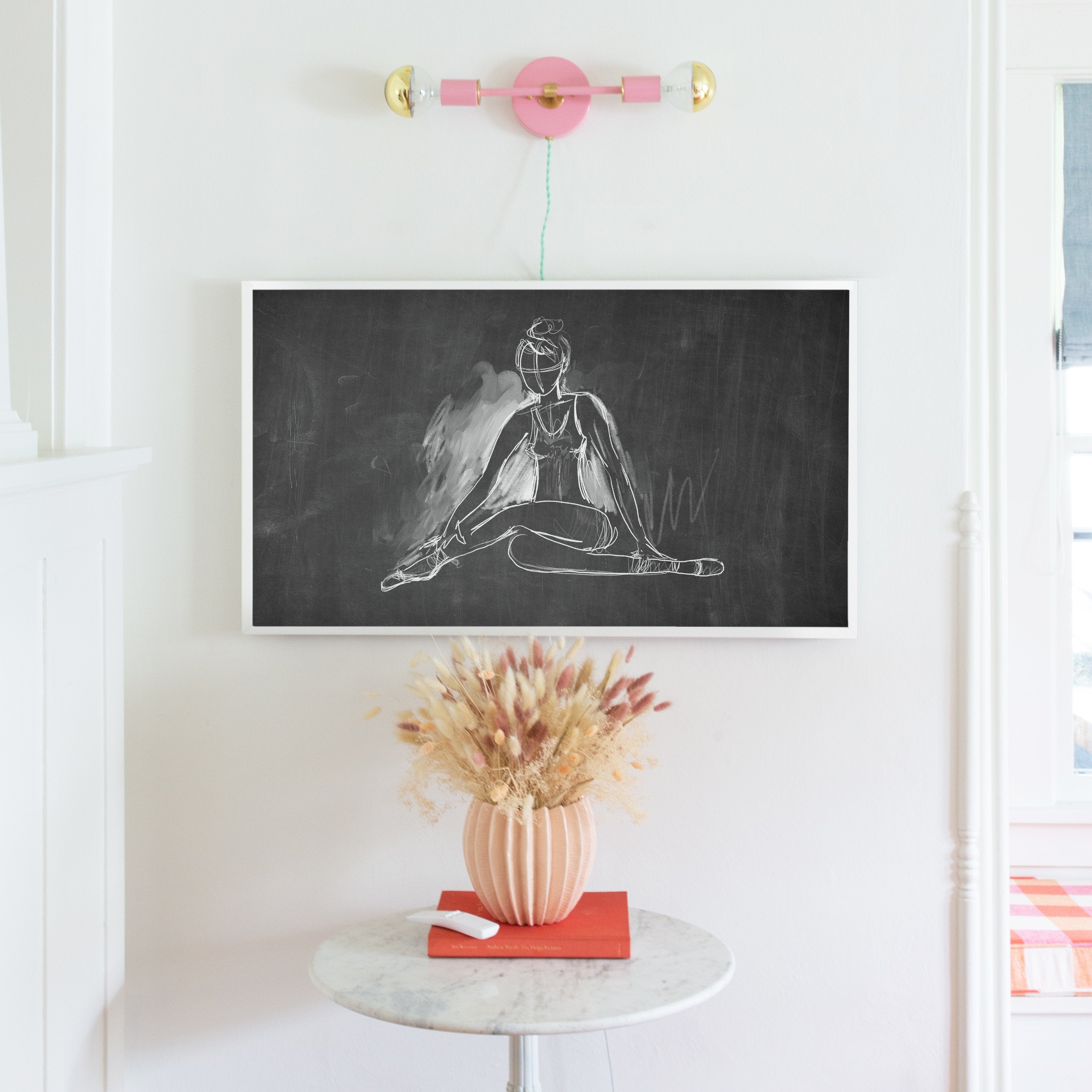 Ballerina Sketch in Blackboard | Frame TV Art Design