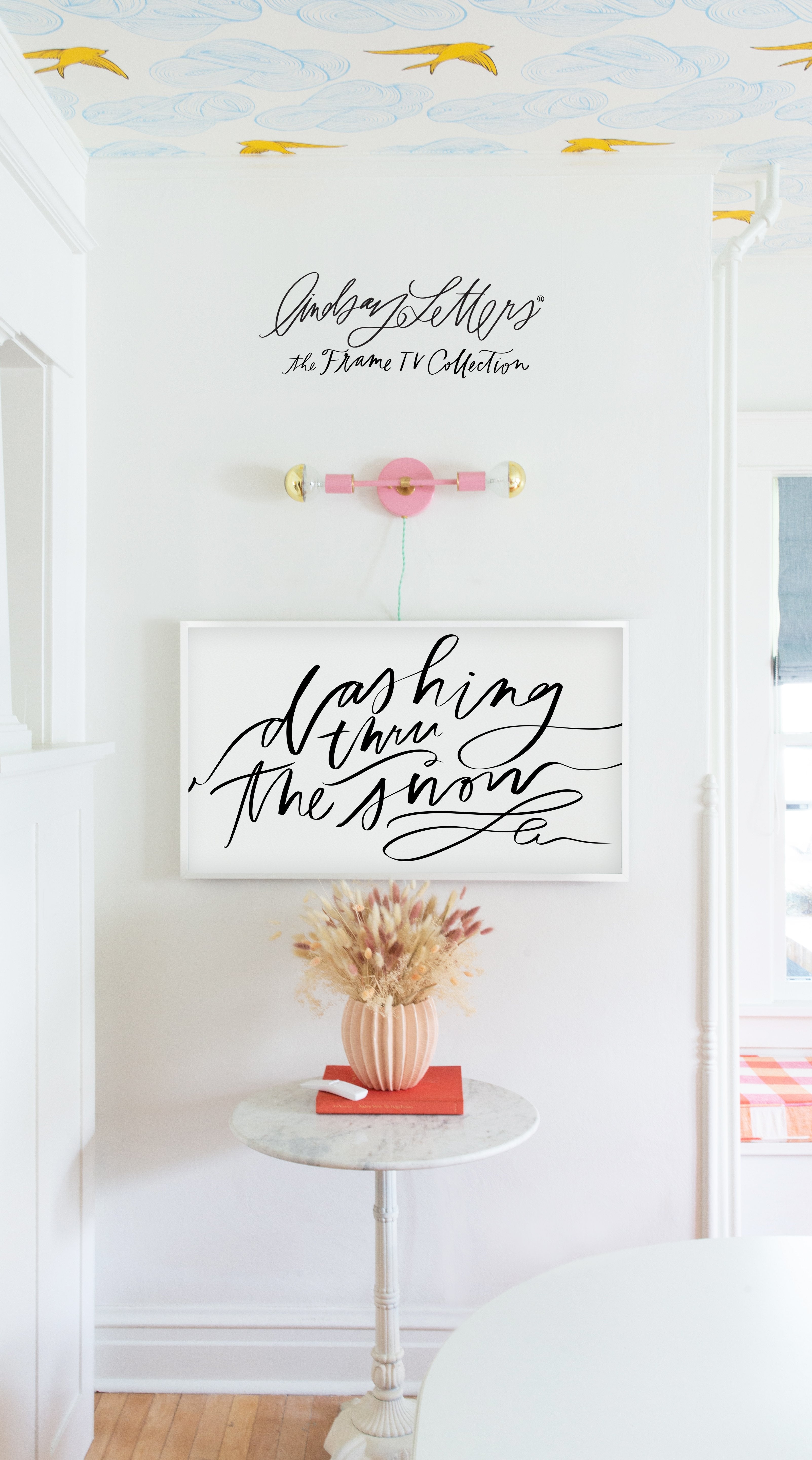 Dashing Thru The Snow in White | Lindsay Letters Frame TV Collection