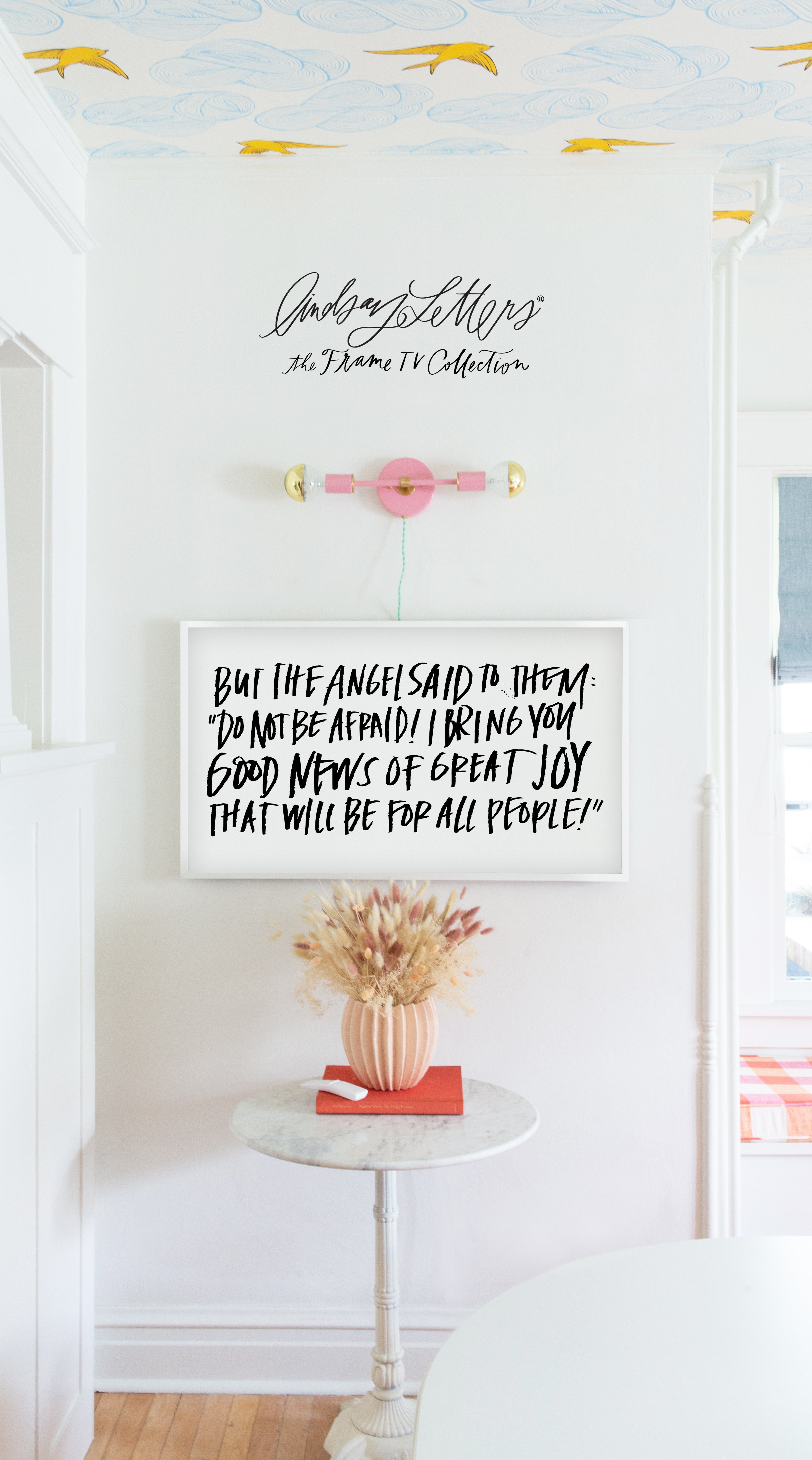 Do Not Be Afraid in White | Lindsay Letters Frame TV Collection