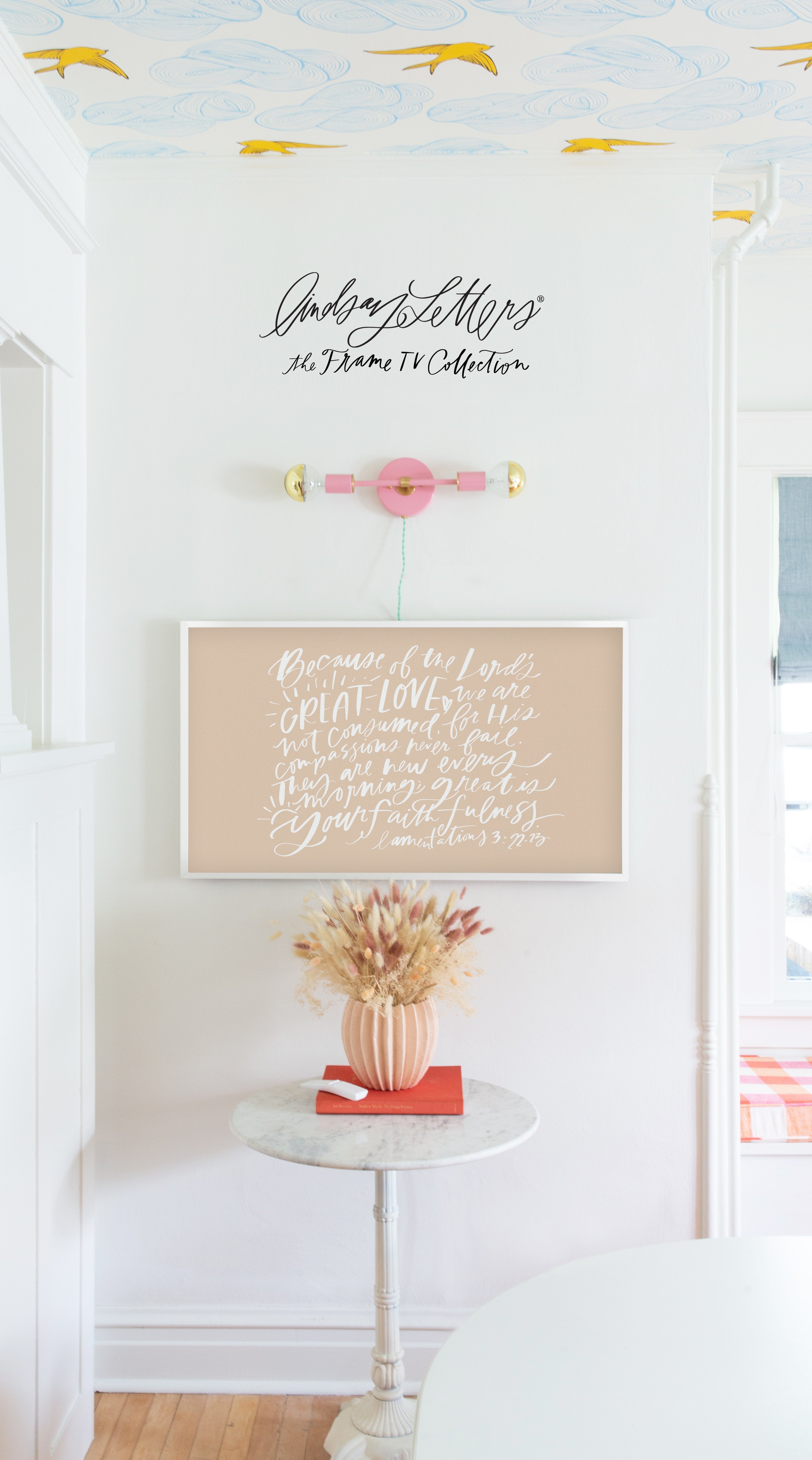 Lamentations in Cameo | Lindsay Letters Frame TV Collection