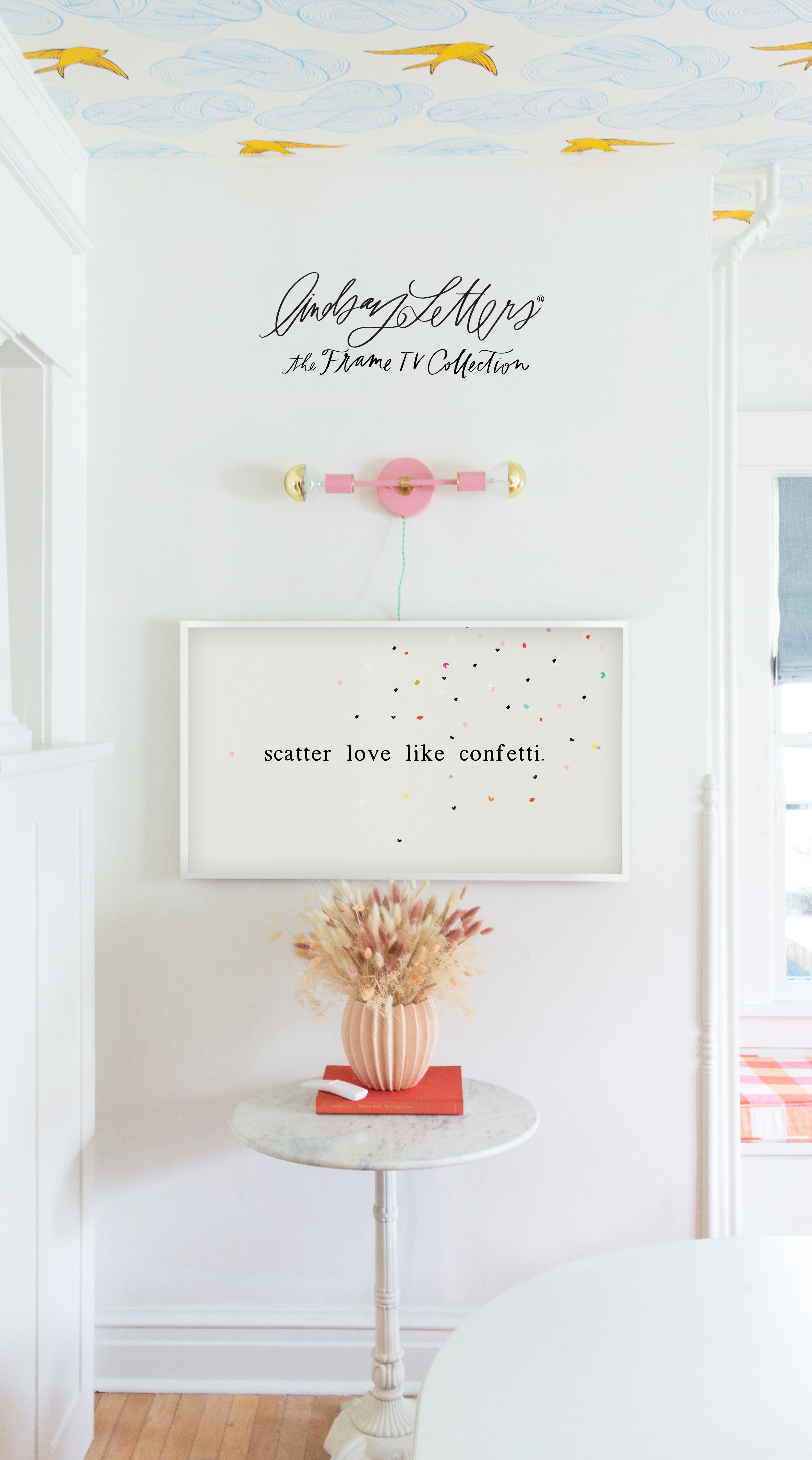 Scatter Love Like Confetti in Alabaster | Lindsay Letters Frame TV Collection