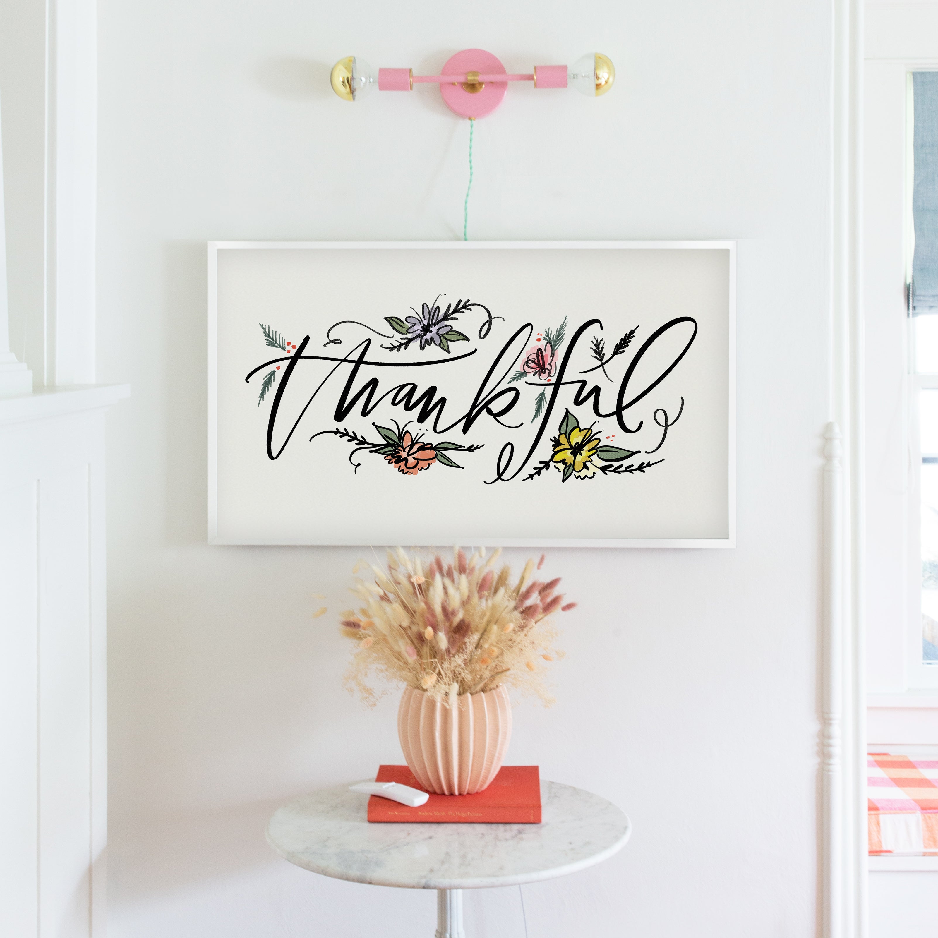 Fall Bundle: Thankful Floral in Alabaster | Frame TV Art Design